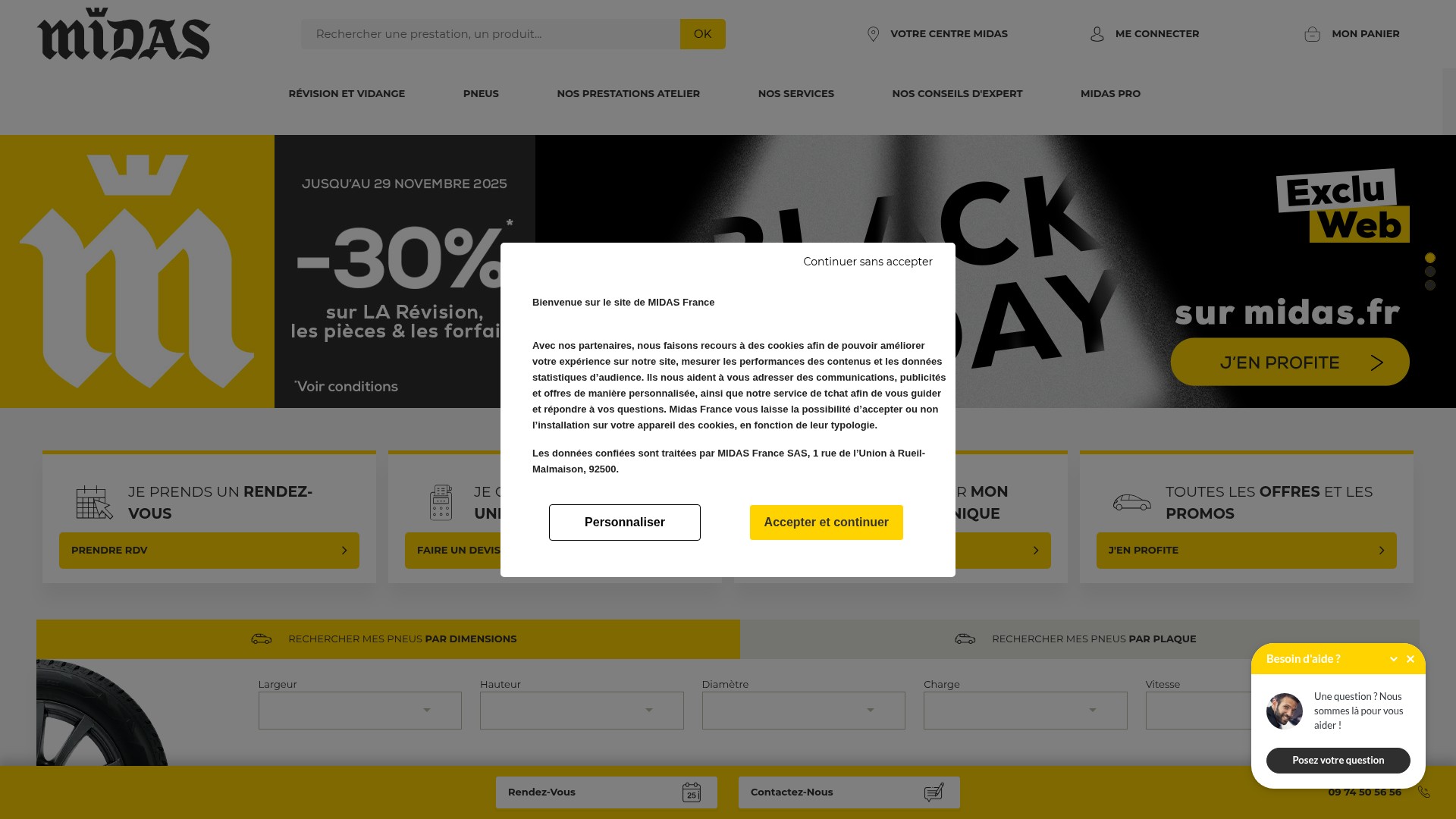 Screenshot of www.midas.fr