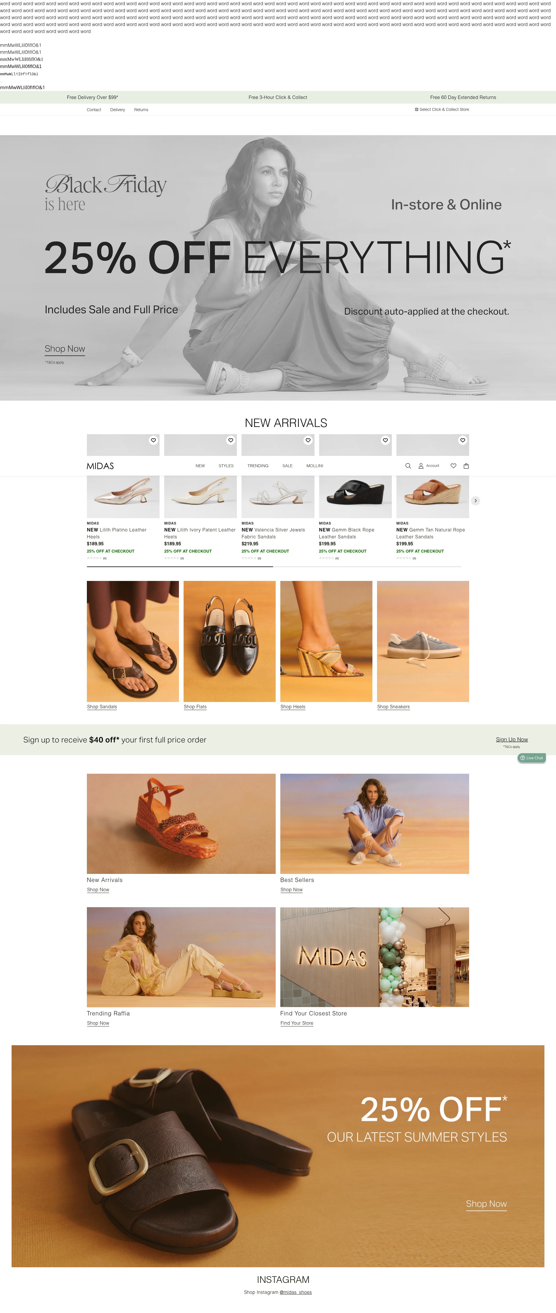 Screenshot of www.midasshoes.com.au