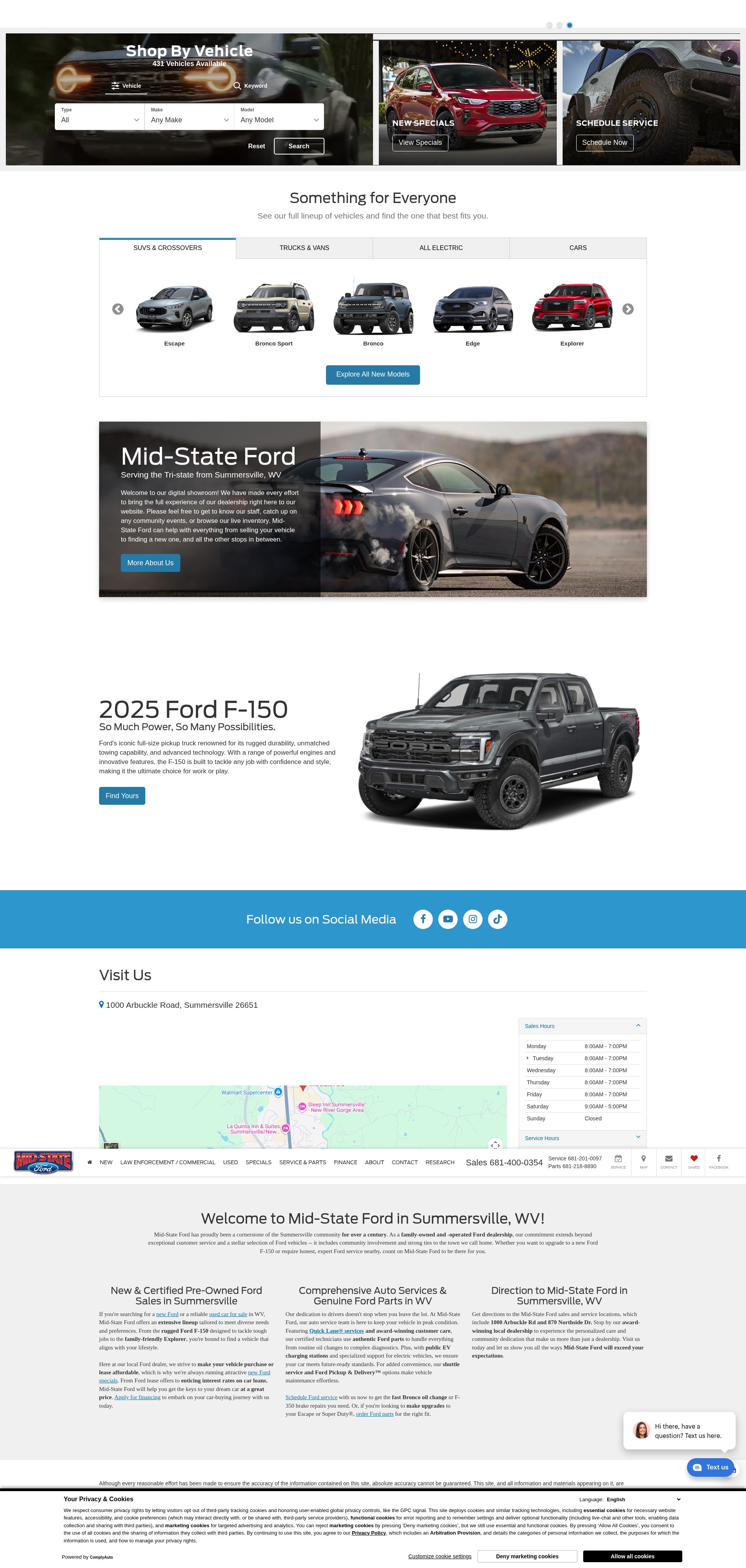 Screenshot of www.midstatefordwv.com