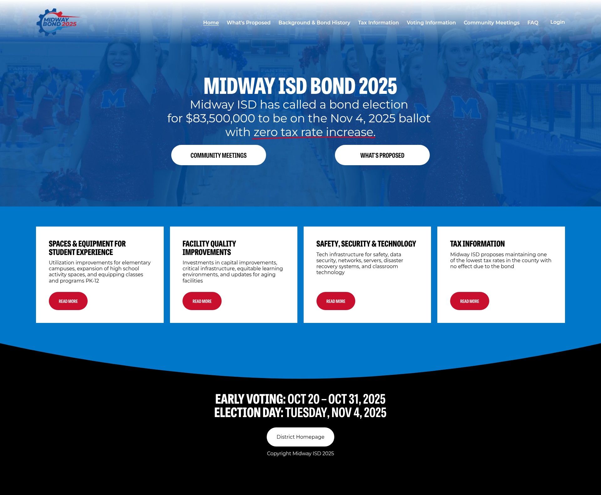Screenshot of www.midwayisdbond.org