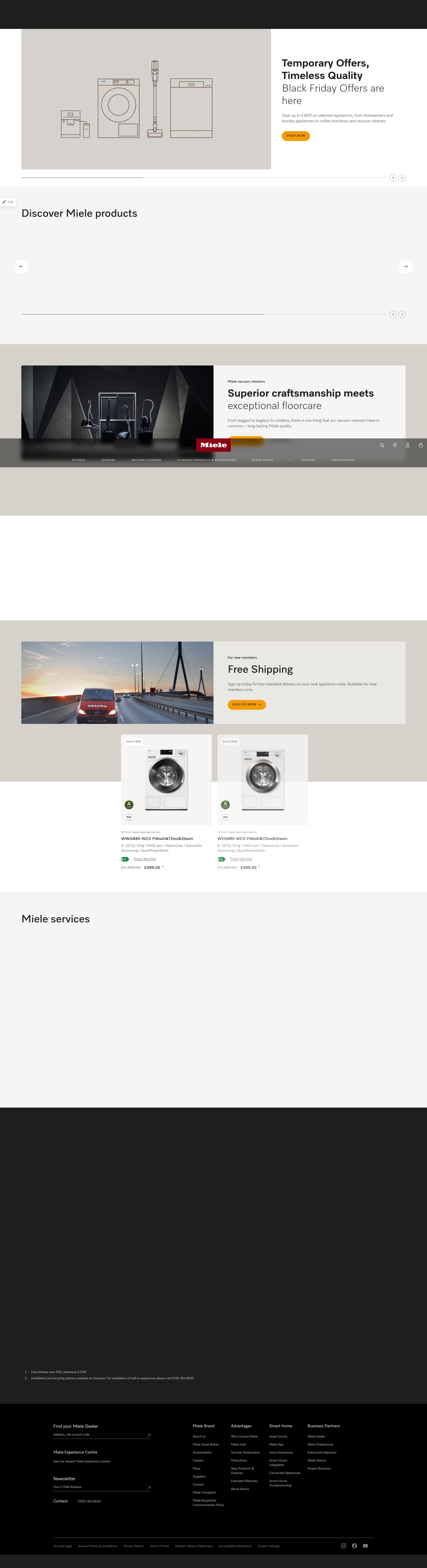Screenshot of www.miele.co.uk
