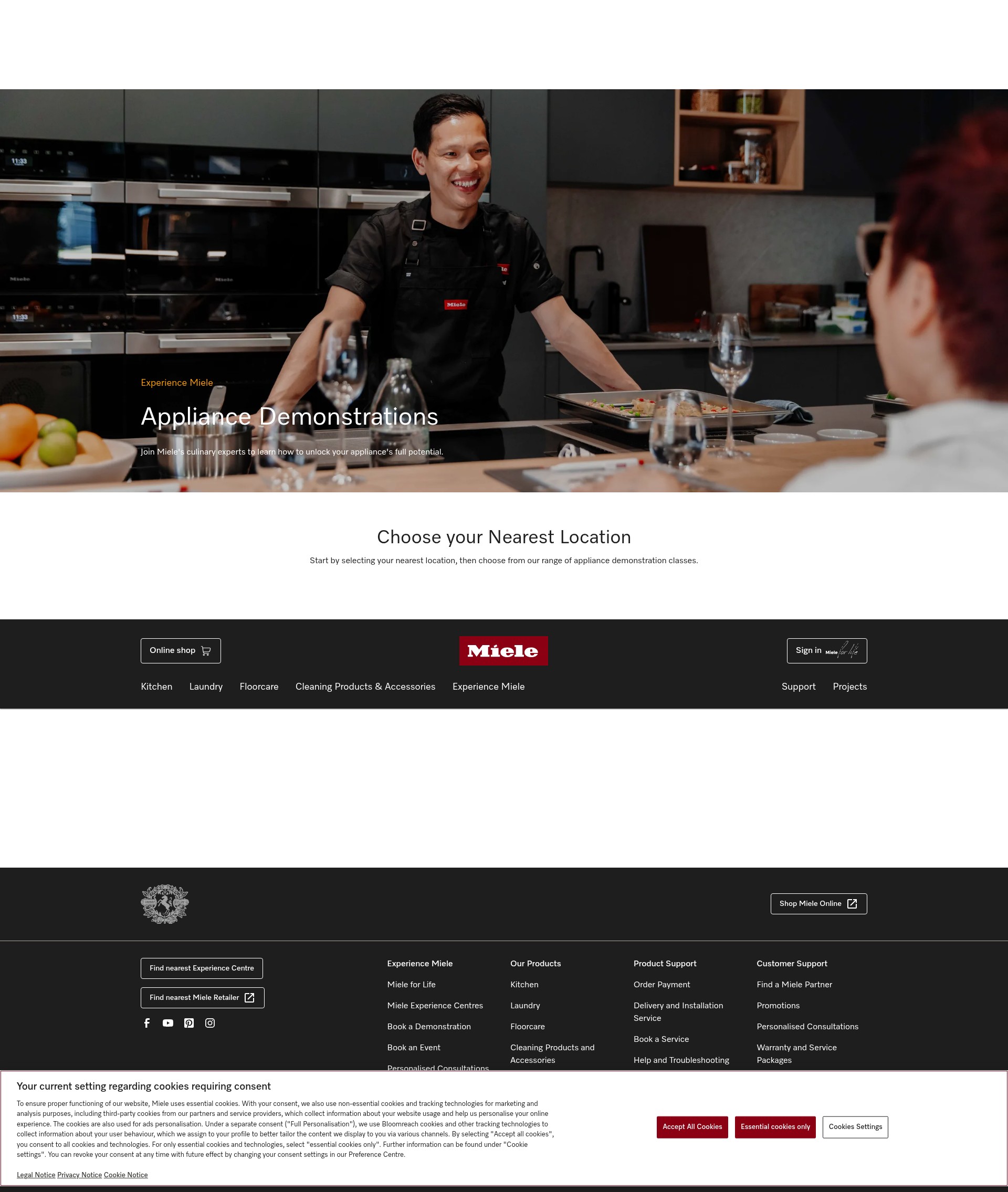 Screenshot of www.miele.com.au