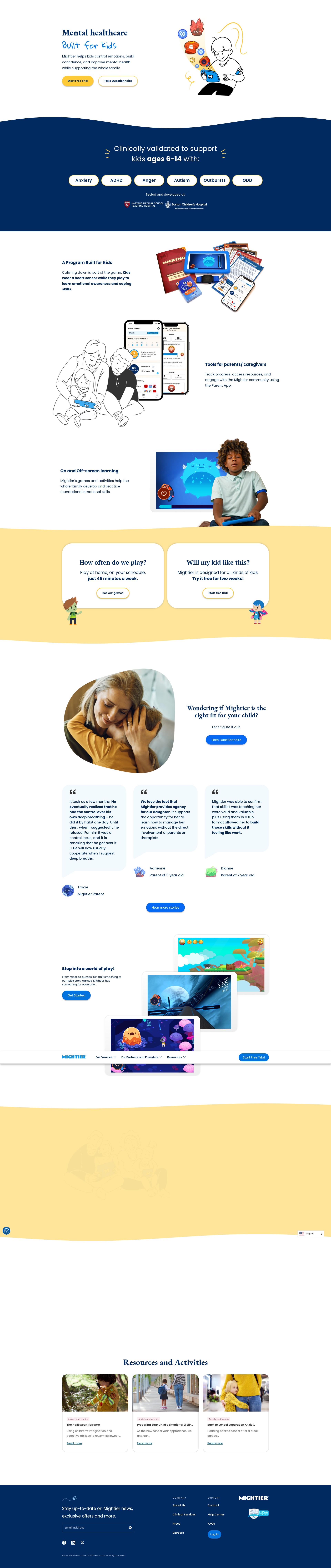 Screenshot of www.mightier.com