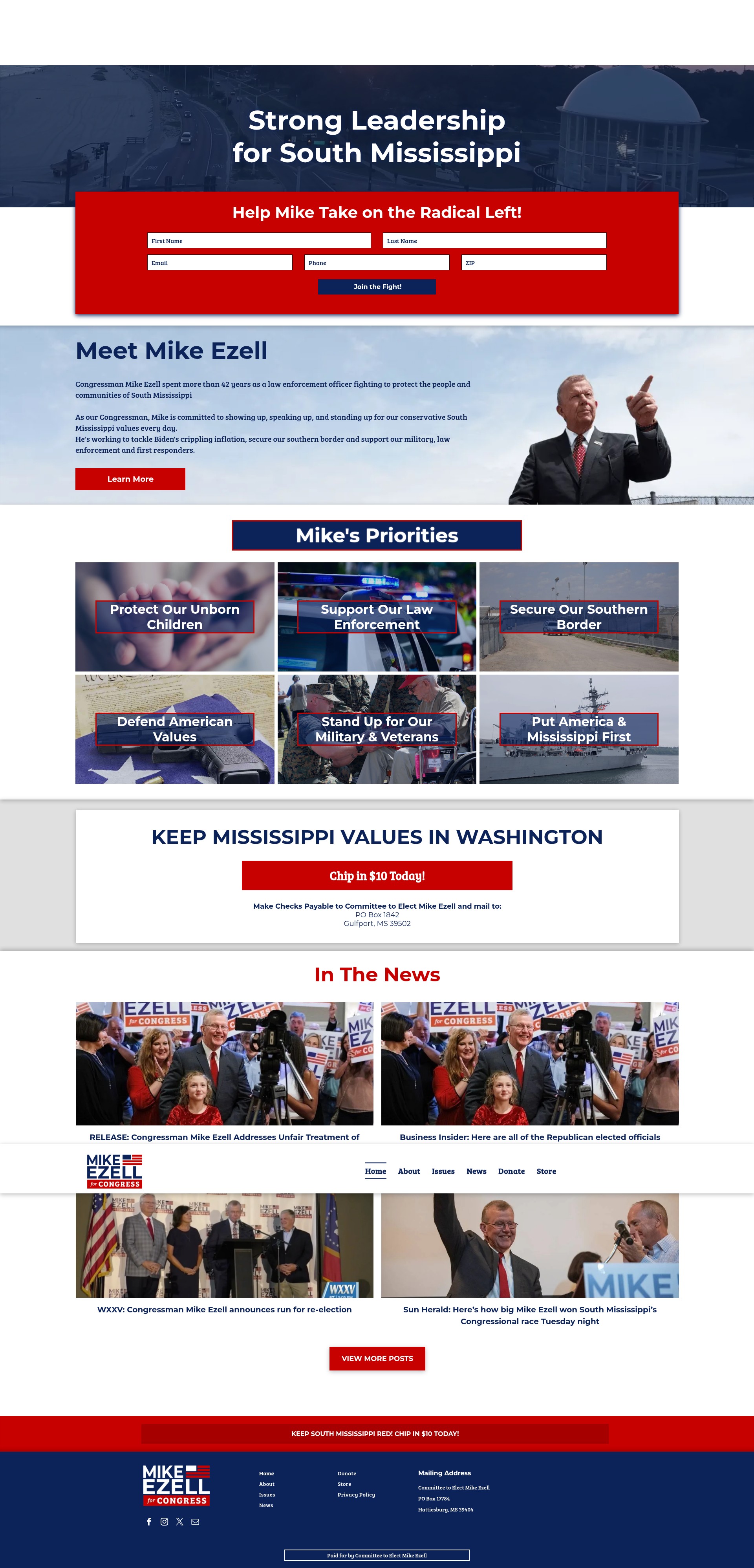 Screenshot of www.mikeezell.ms