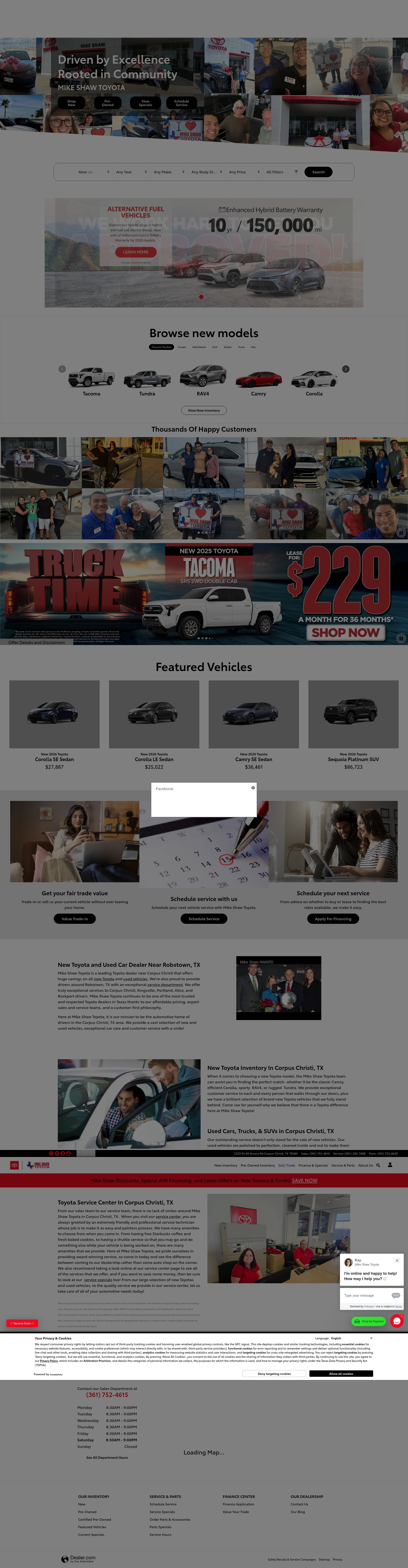 Screenshot of www.mikeshawtoyota.com