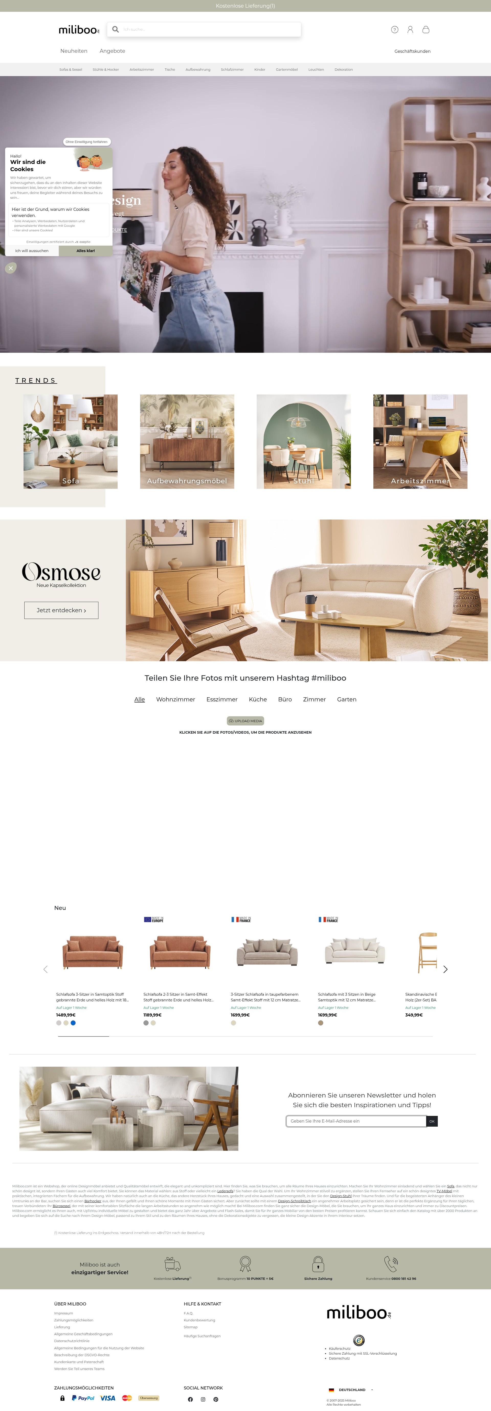 Screenshot of www.miliboo.de