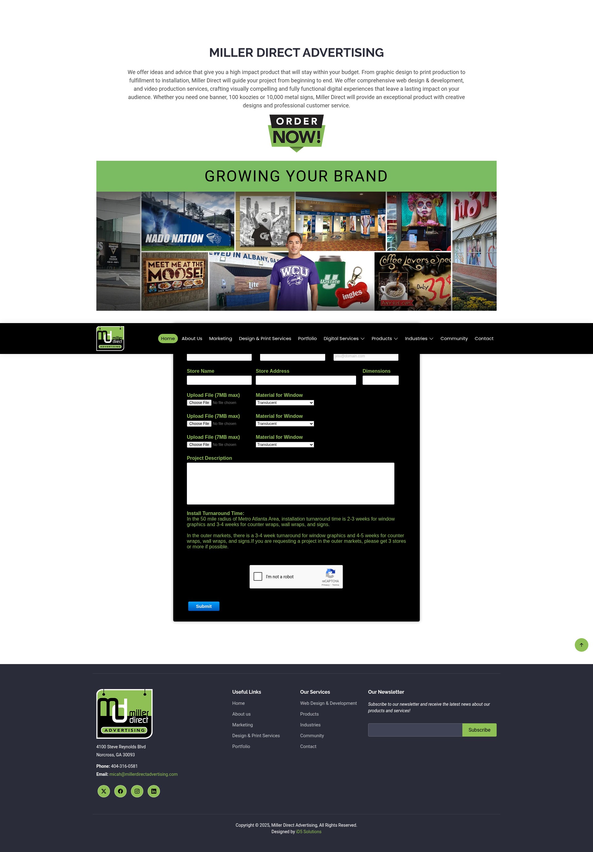 Screenshot of www.millerdirectadvertising.com