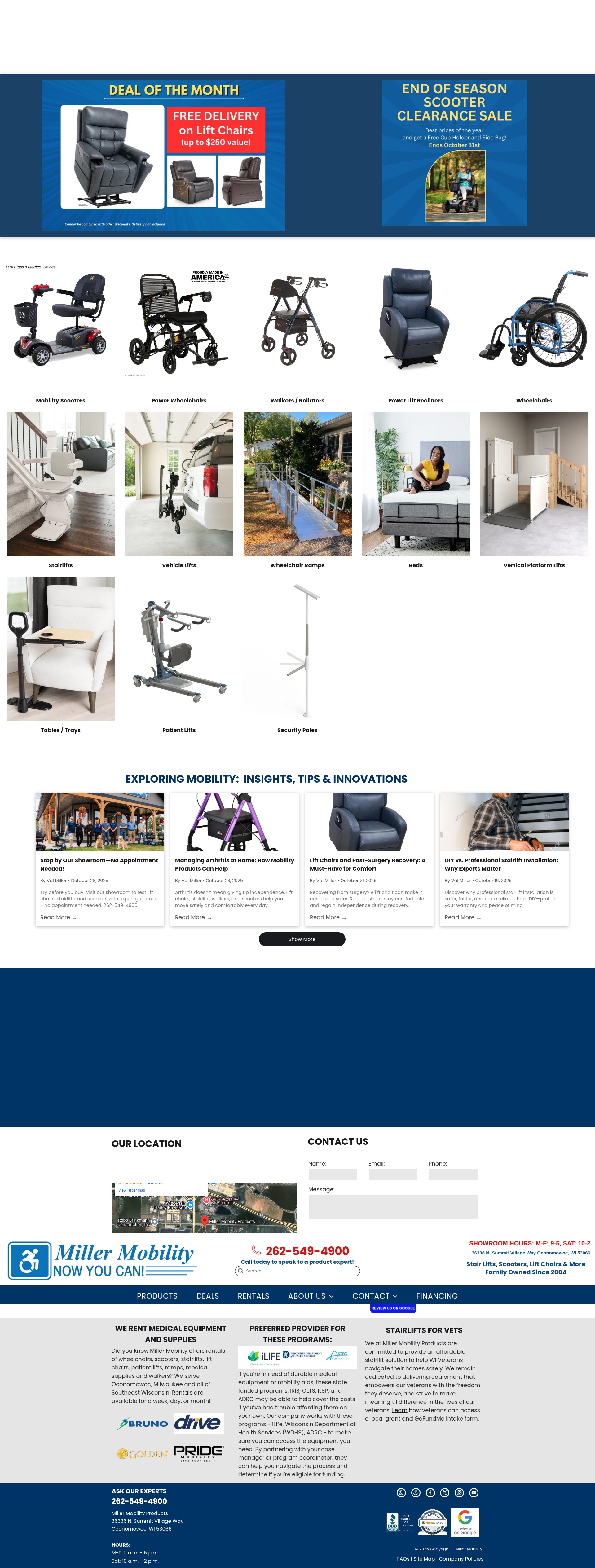 Screenshot of www.millermobility.com