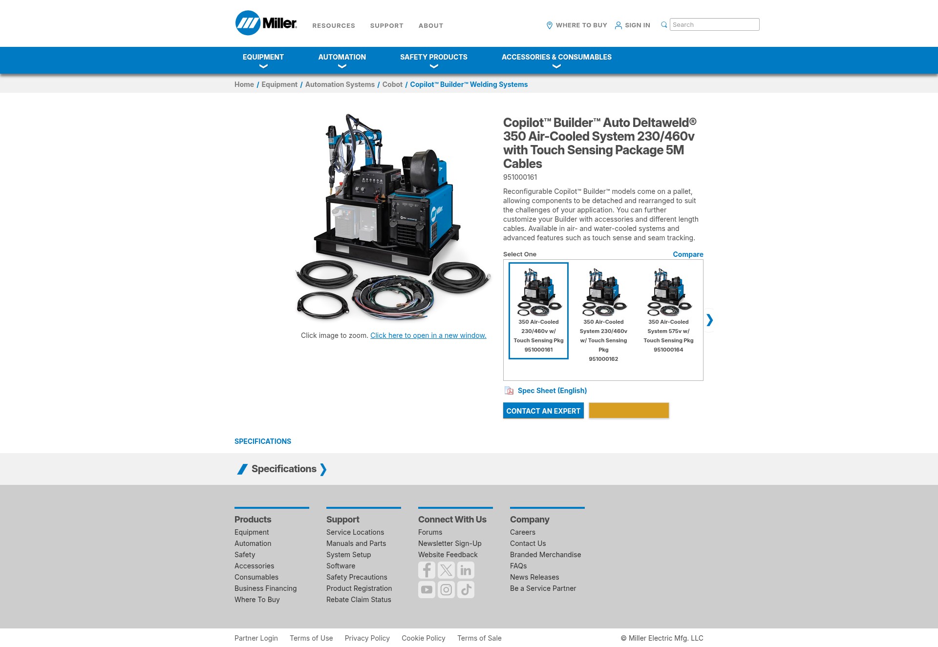 Screenshot of www.millerwelds.com