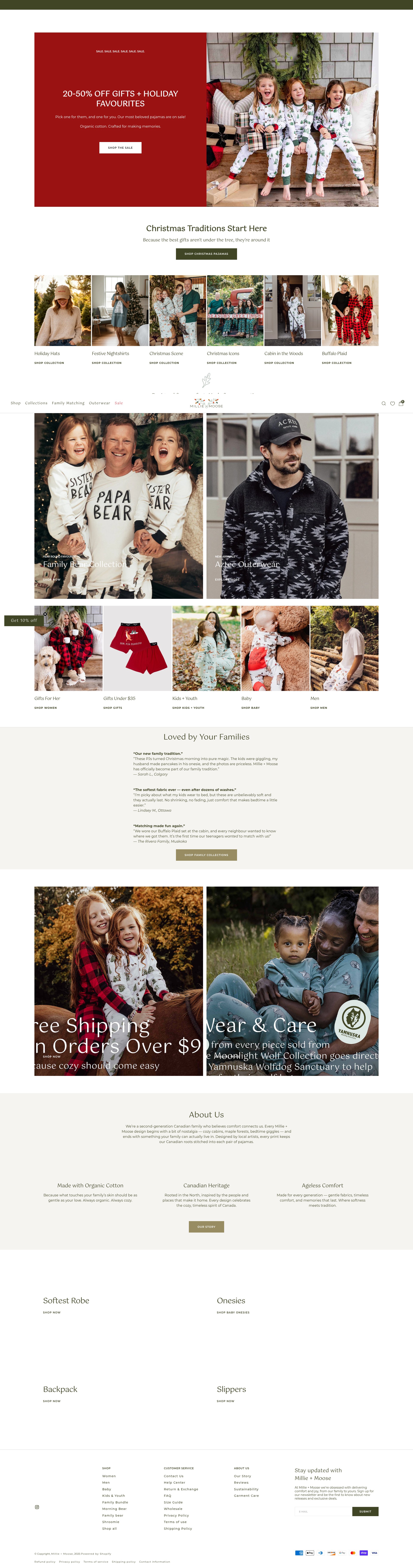 Screenshot of www.millieandmoose.com