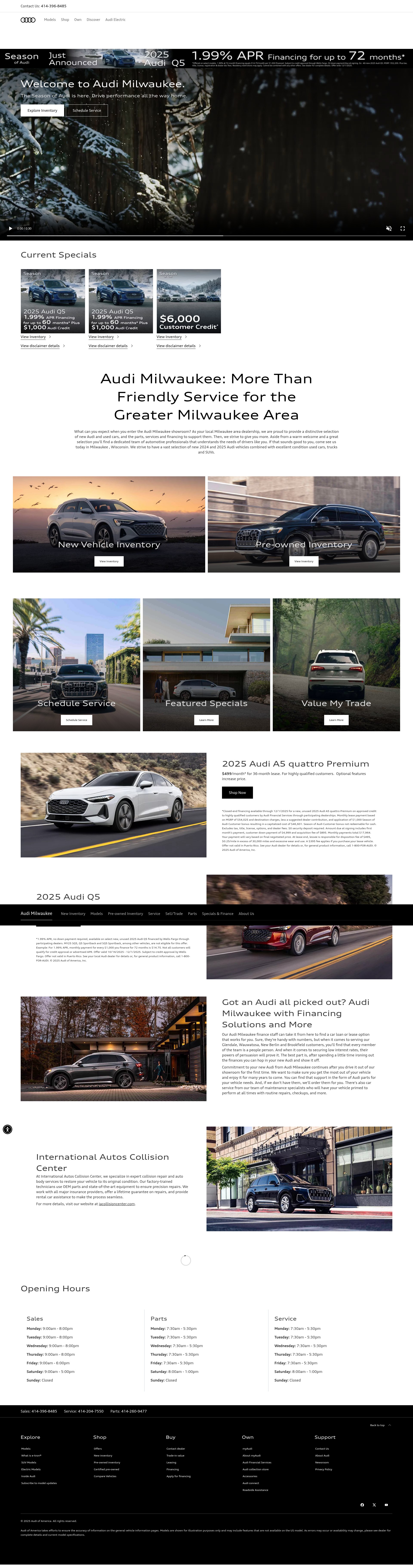 Screenshot of www.milwaukeeaudi.com