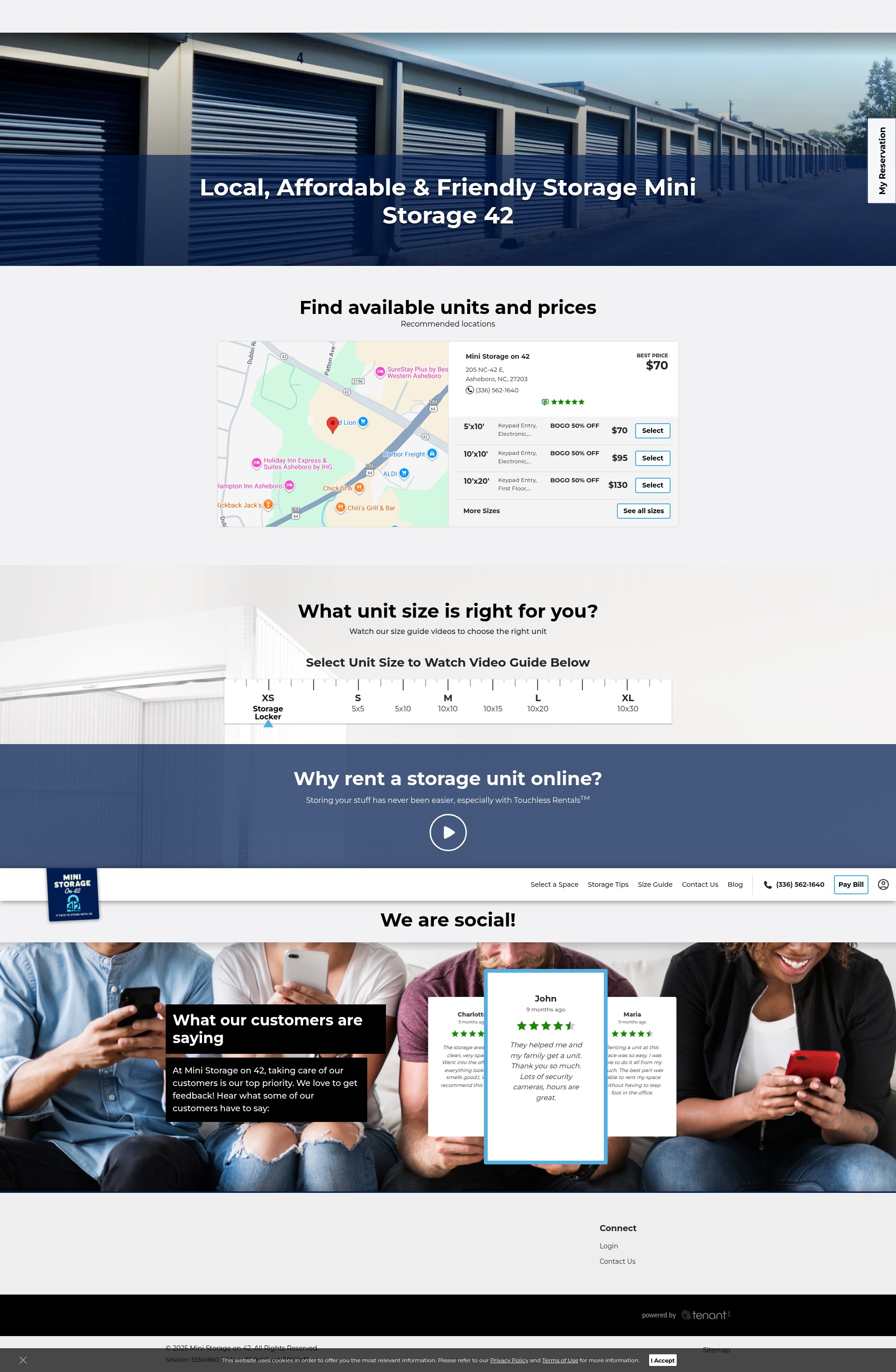 Screenshot of www.ministorageon42.com