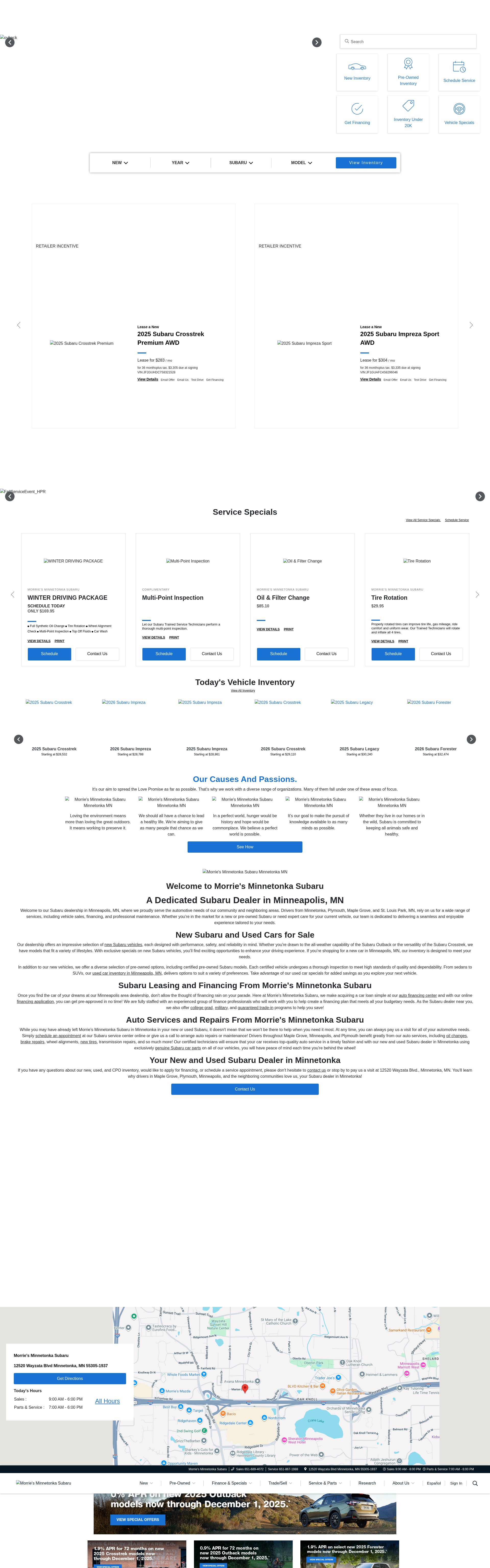 Screenshot of www.minnetonkasubaru.com