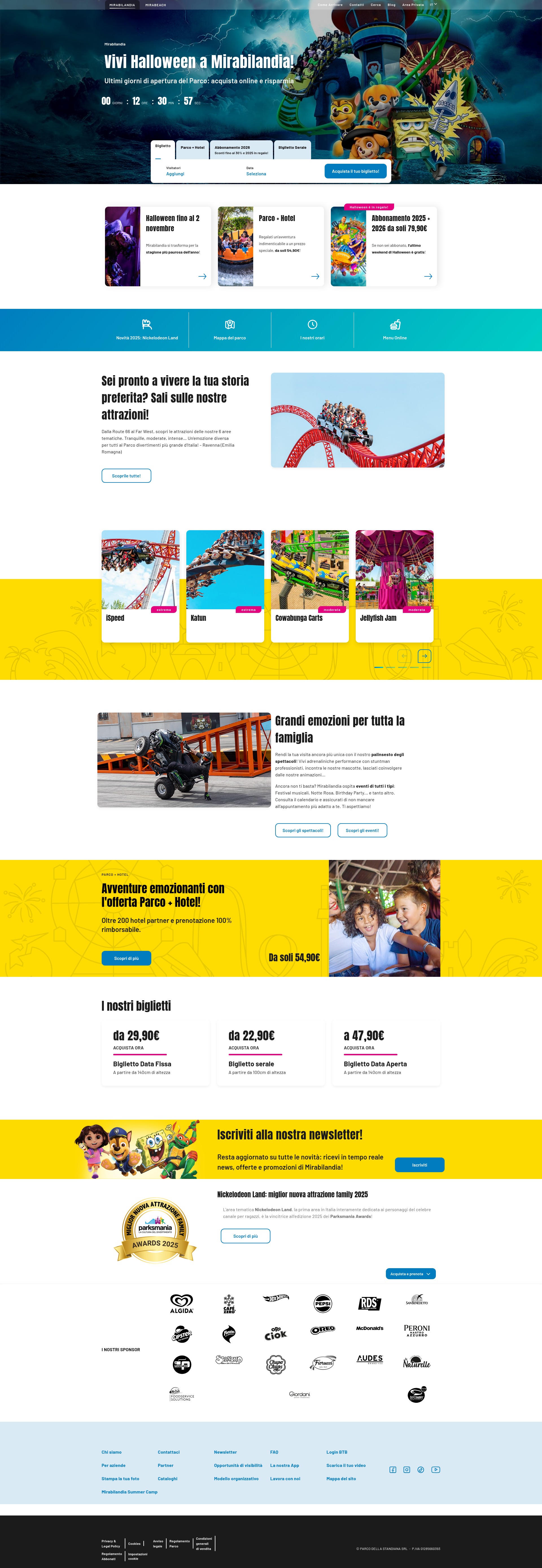 Screenshot of www.mirabilandia.it