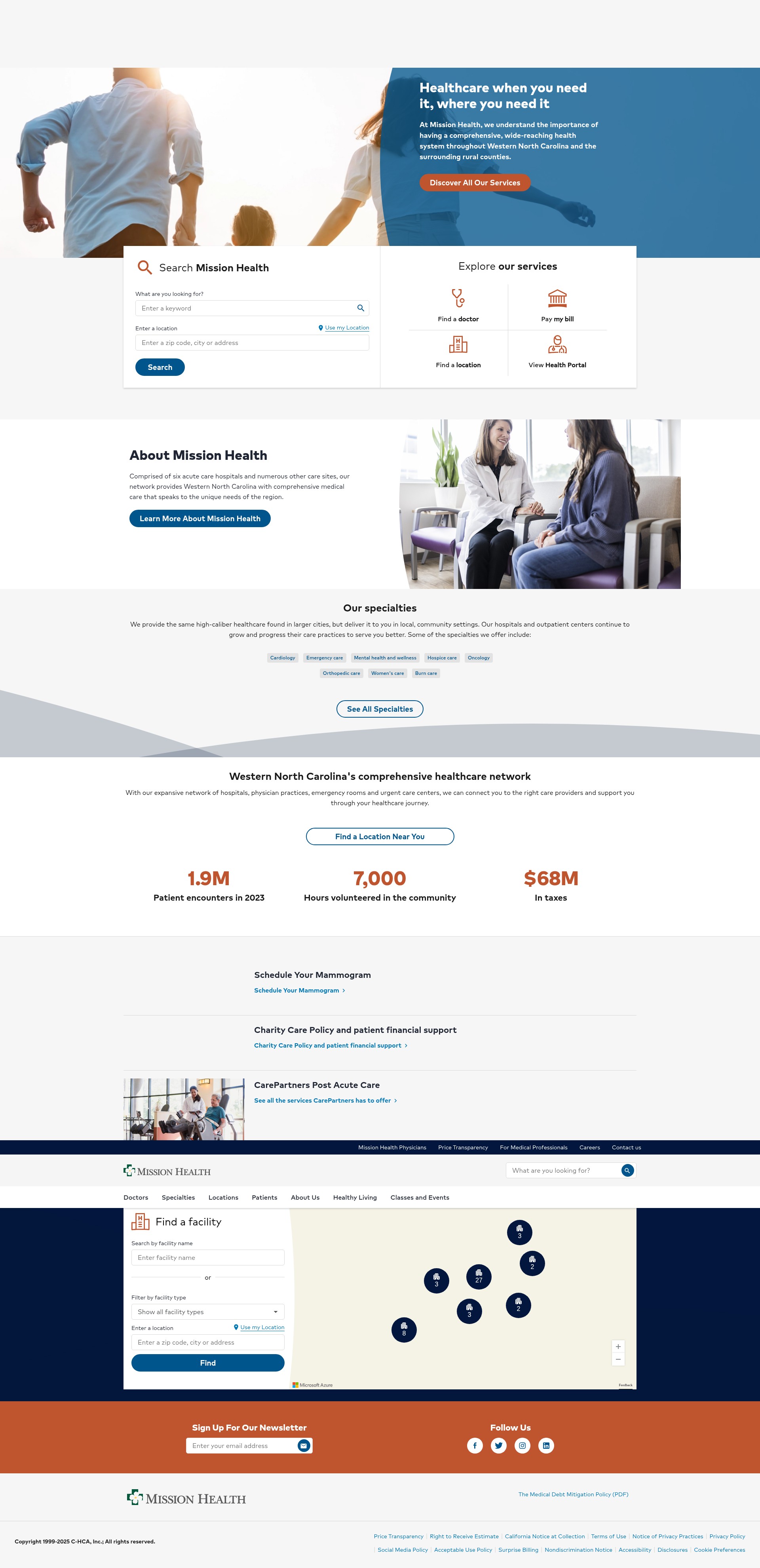 Screenshot of www.missionhealth.org