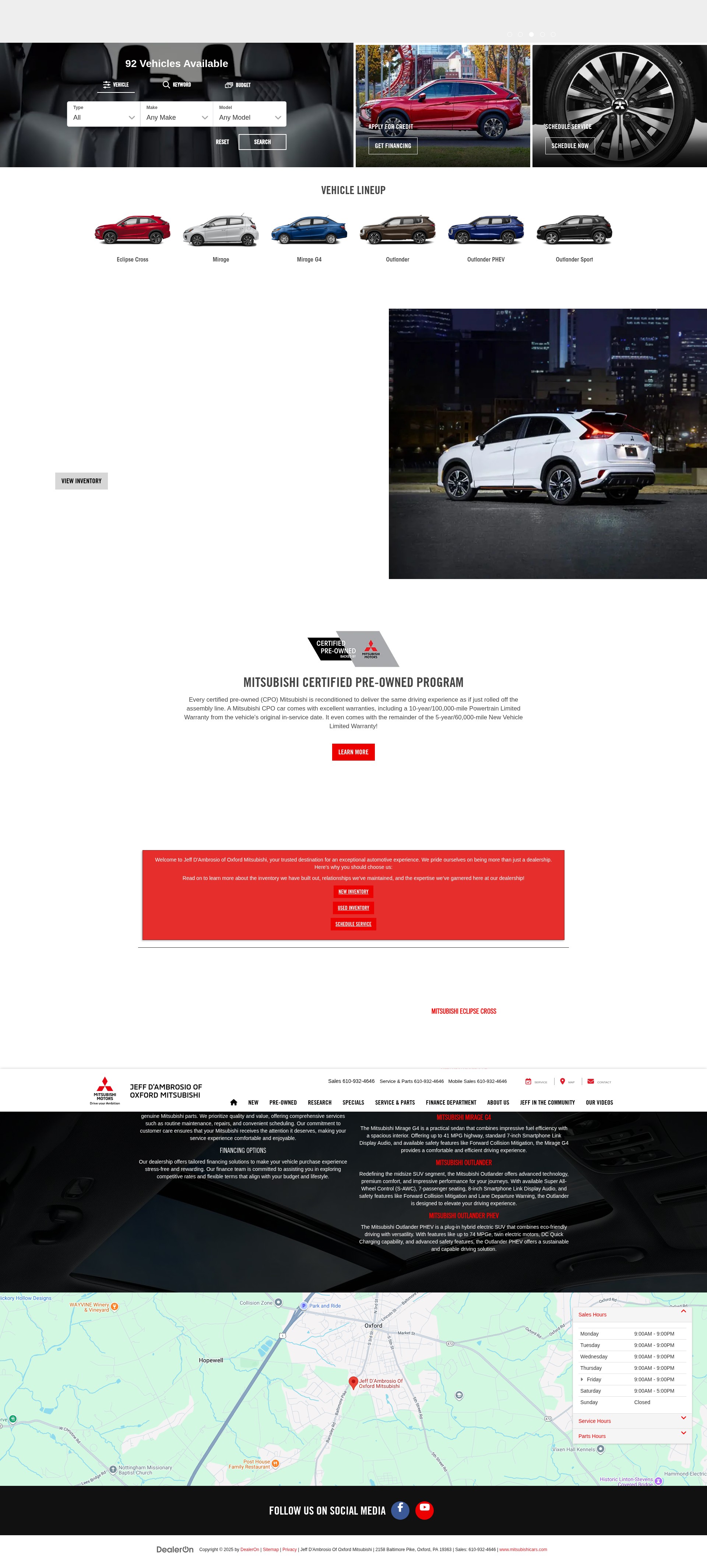 Screenshot of www.mitsubishiofoxford.com