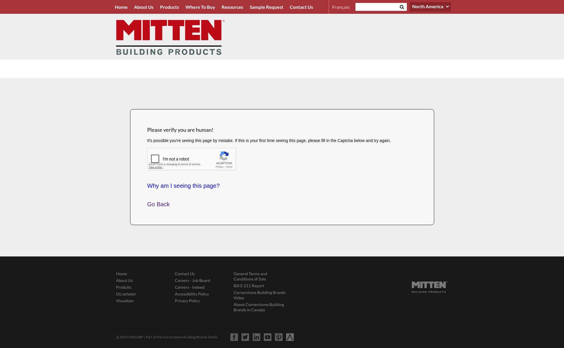 Screenshot of www.mittensiding.com