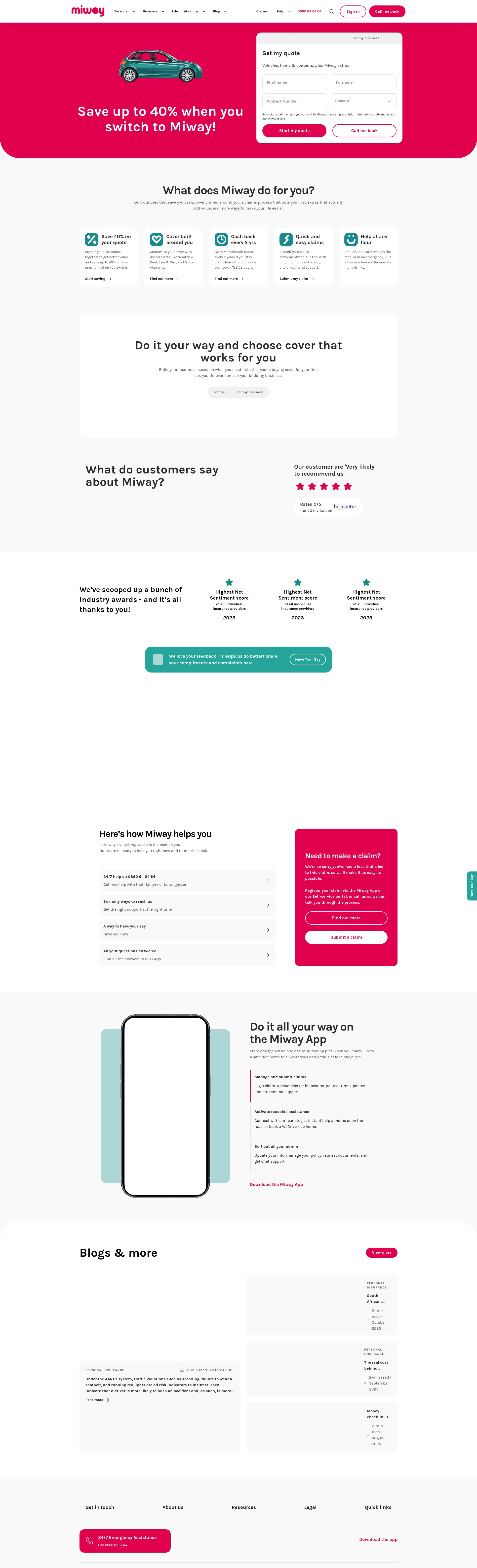 Screenshot of www.miway.co.za