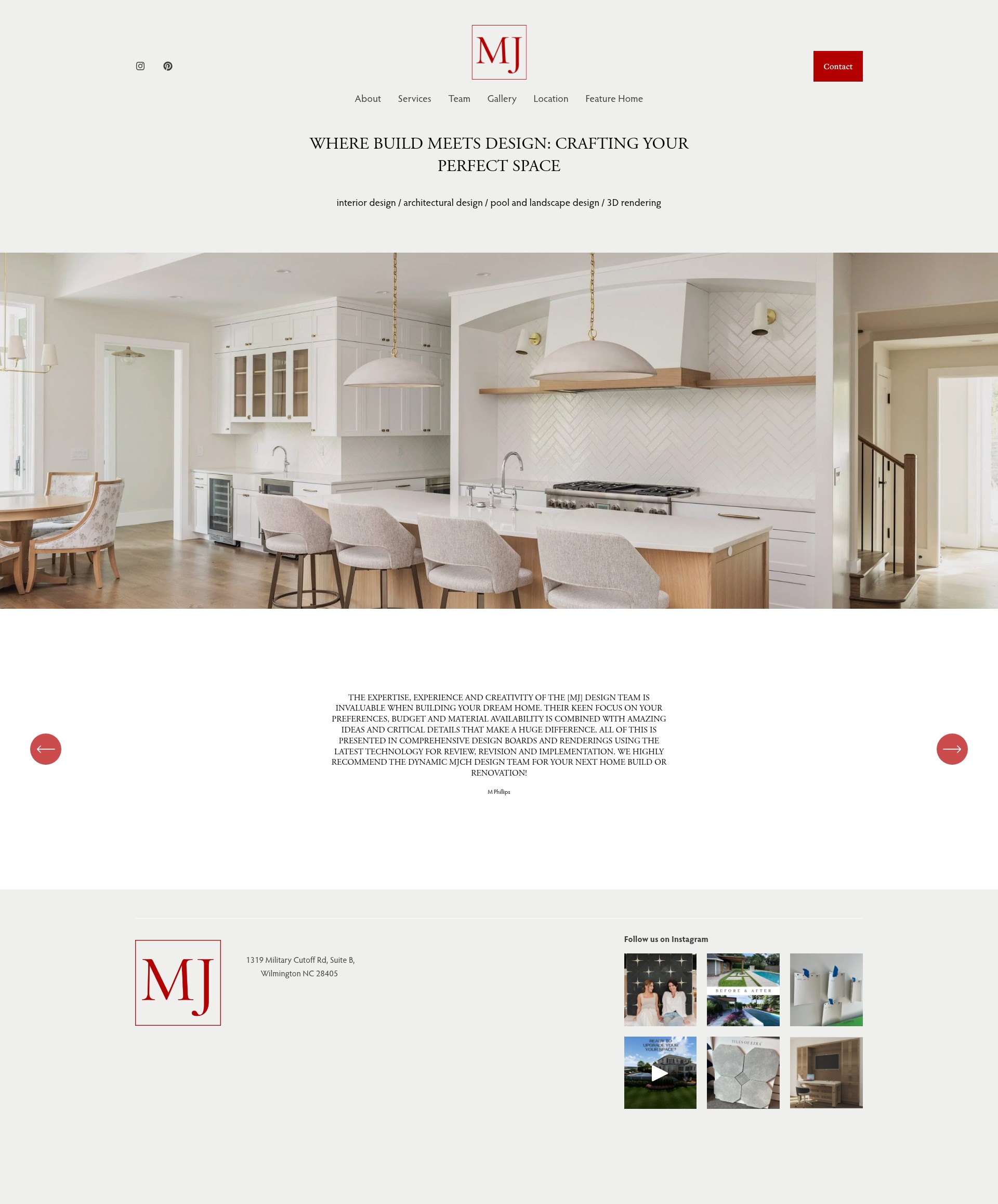 Screenshot of www.mjdesignnc.com