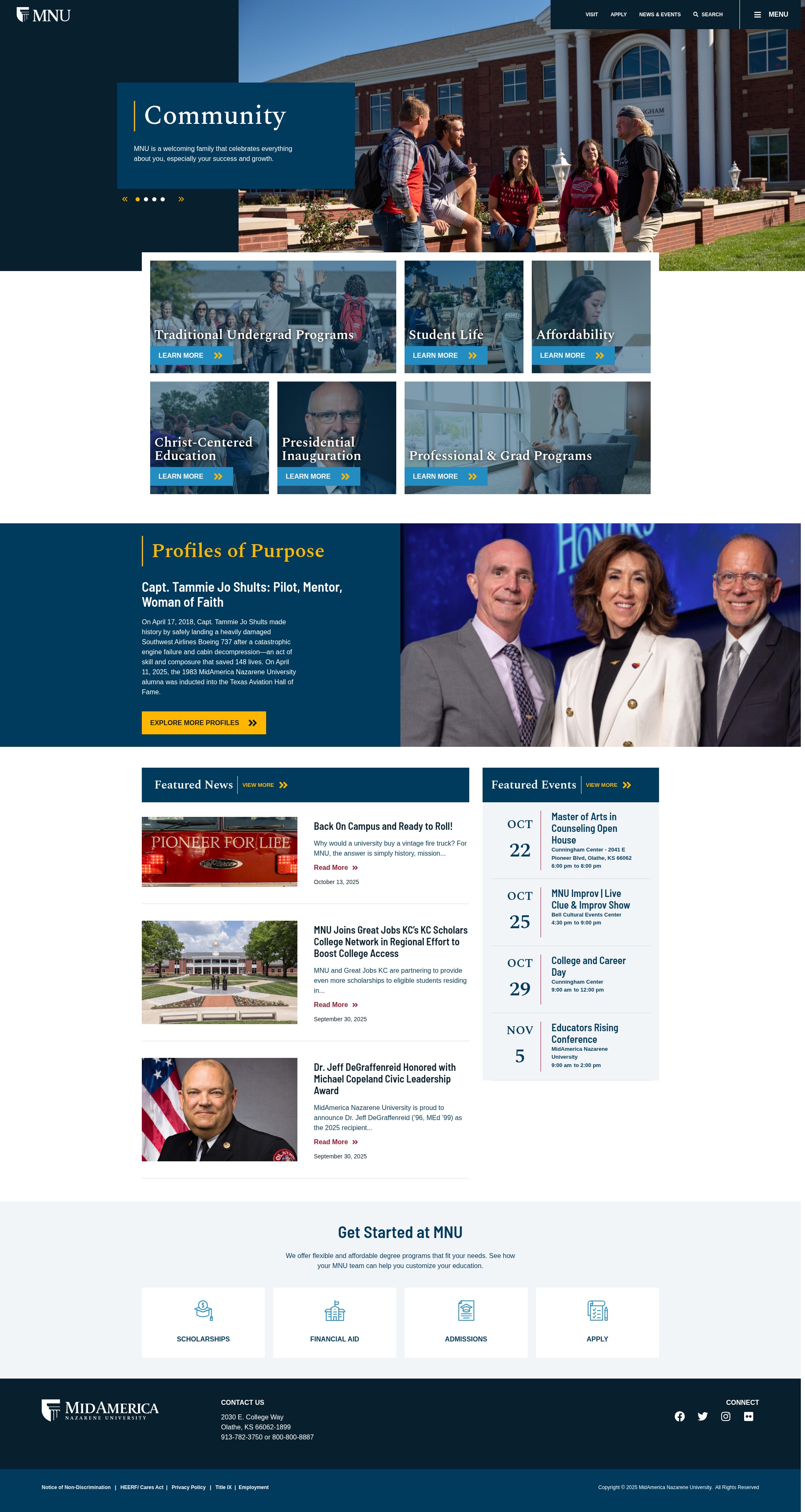Screenshot of www.mnu.edu