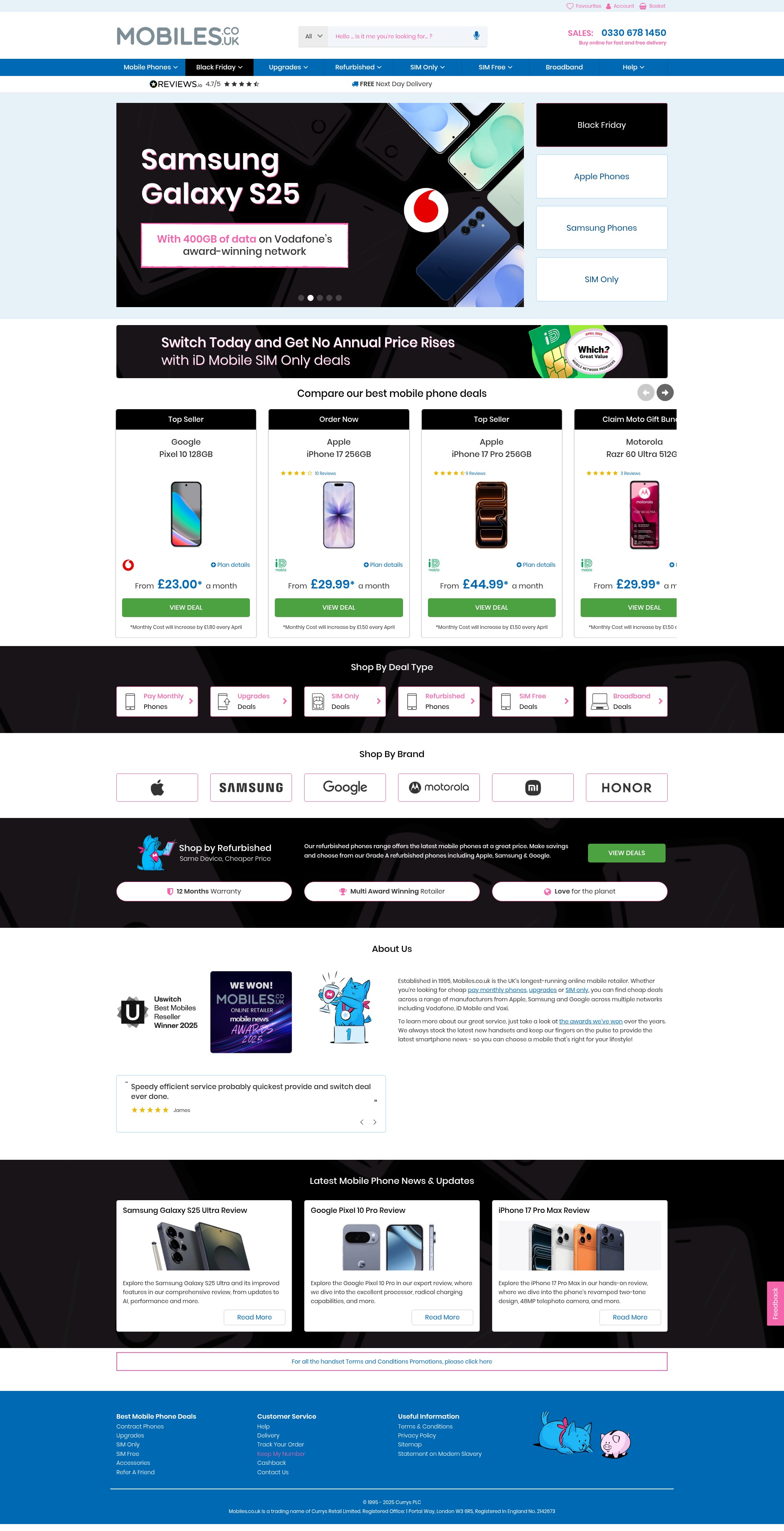 Screenshot of www.mobiles.co.uk