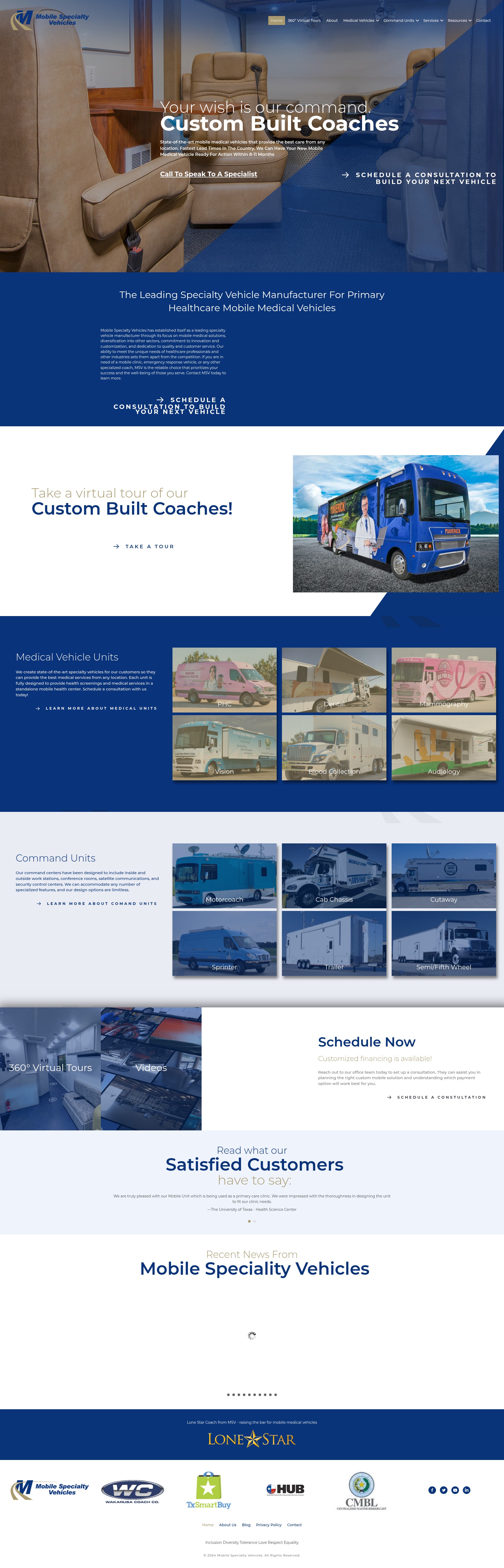 Screenshot of www.mobilespecialtyvehicles.com
