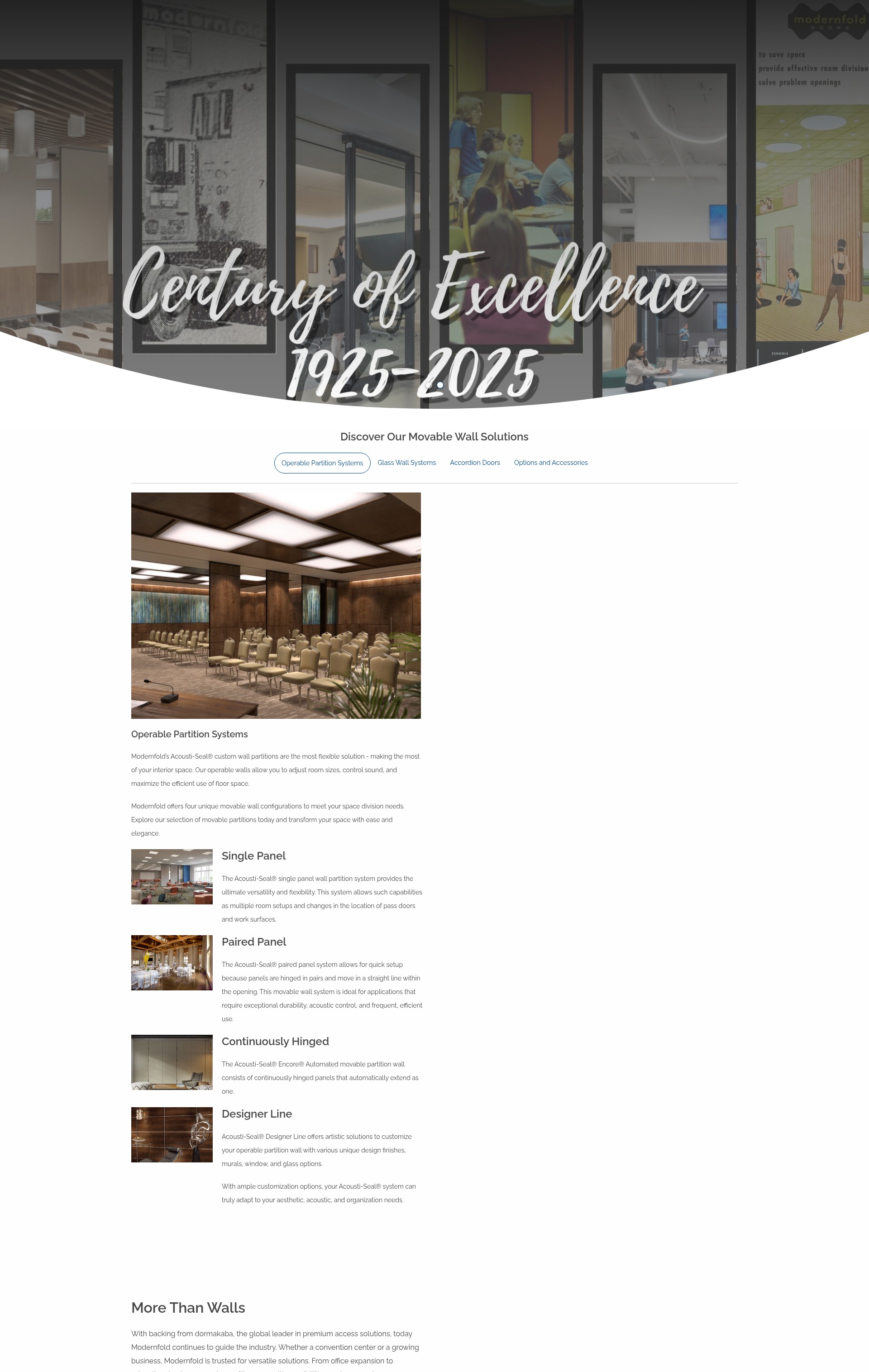 Screenshot of www.modernfold.com