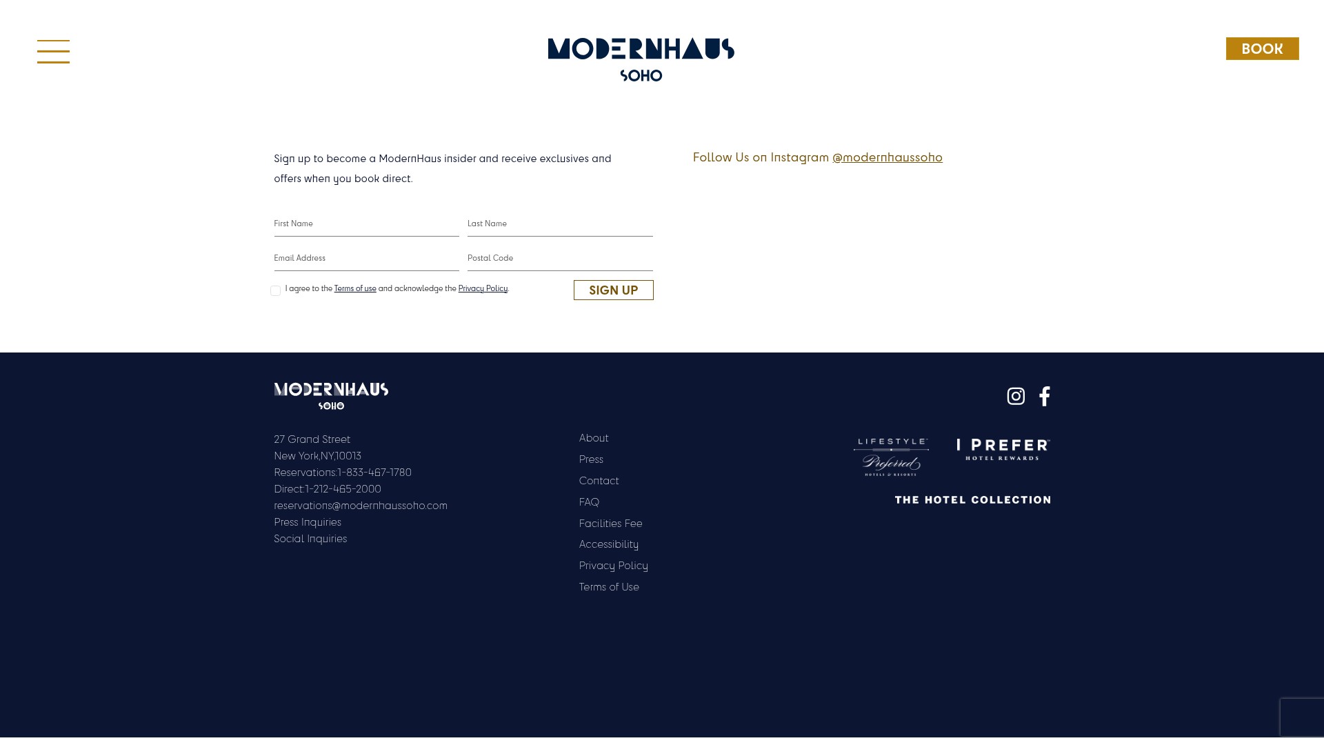 Screenshot of www.modernhaushotel.com