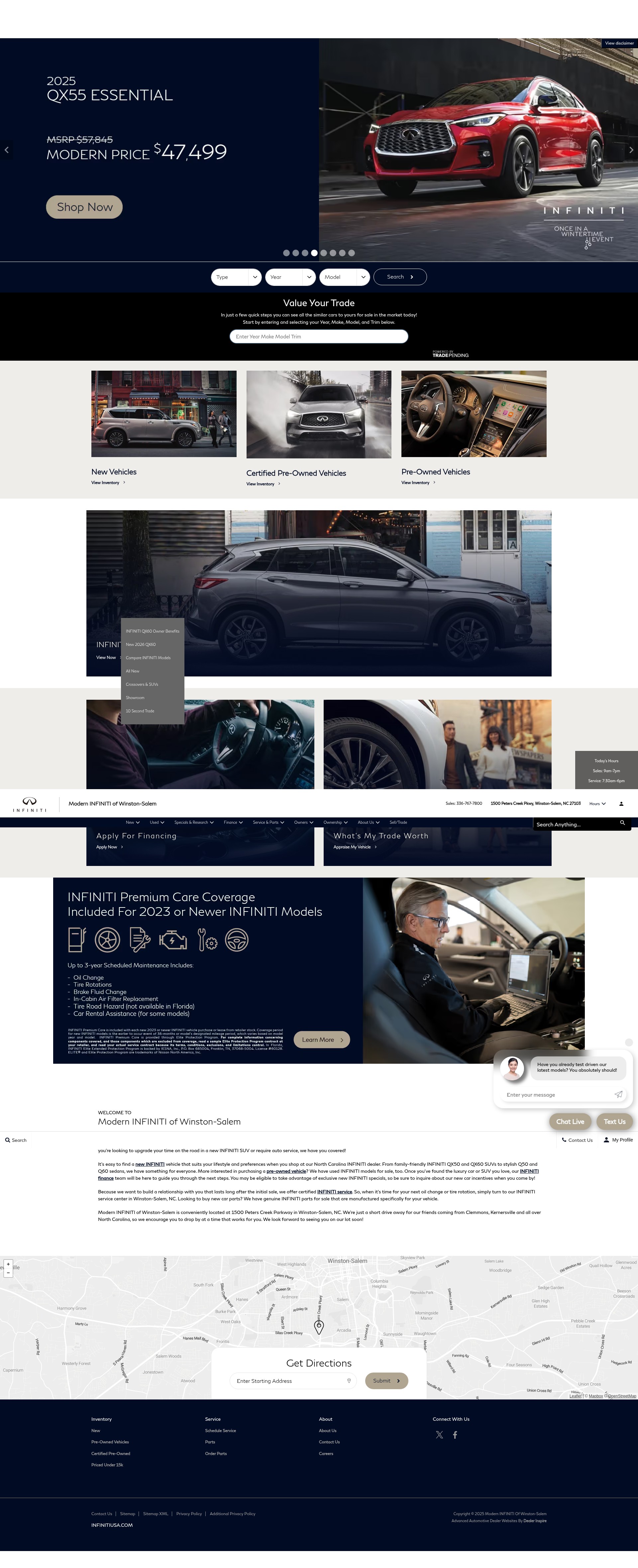 Screenshot of www.moderninfinitiofwinstonsalem.com