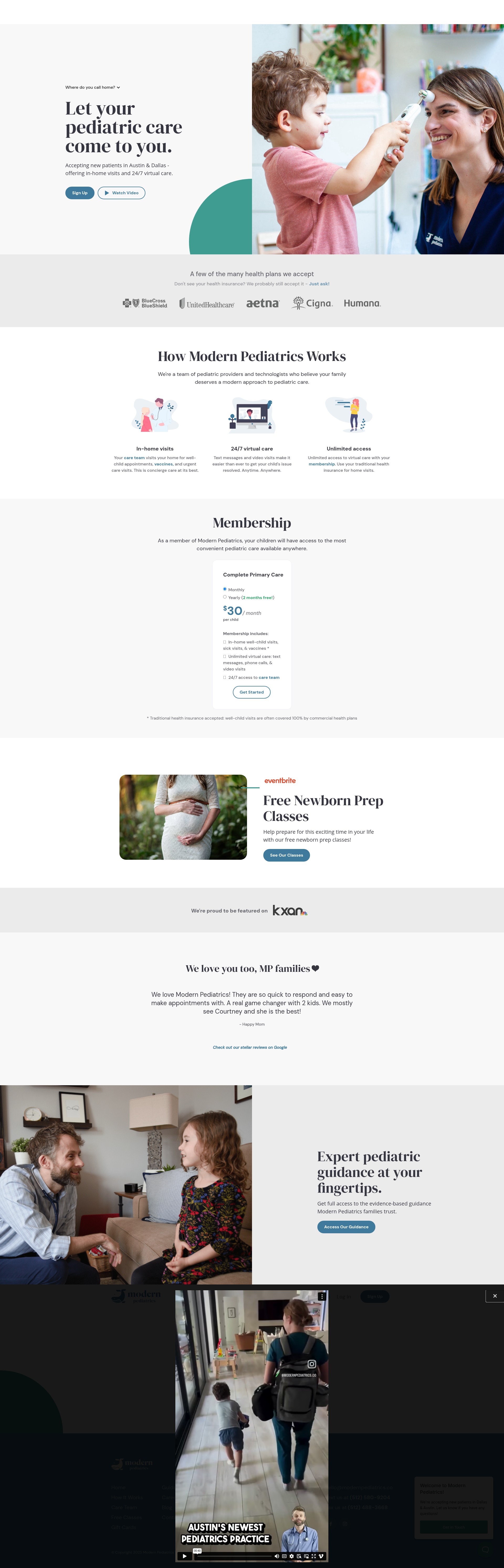 Screenshot of www.modernpediatrics.com