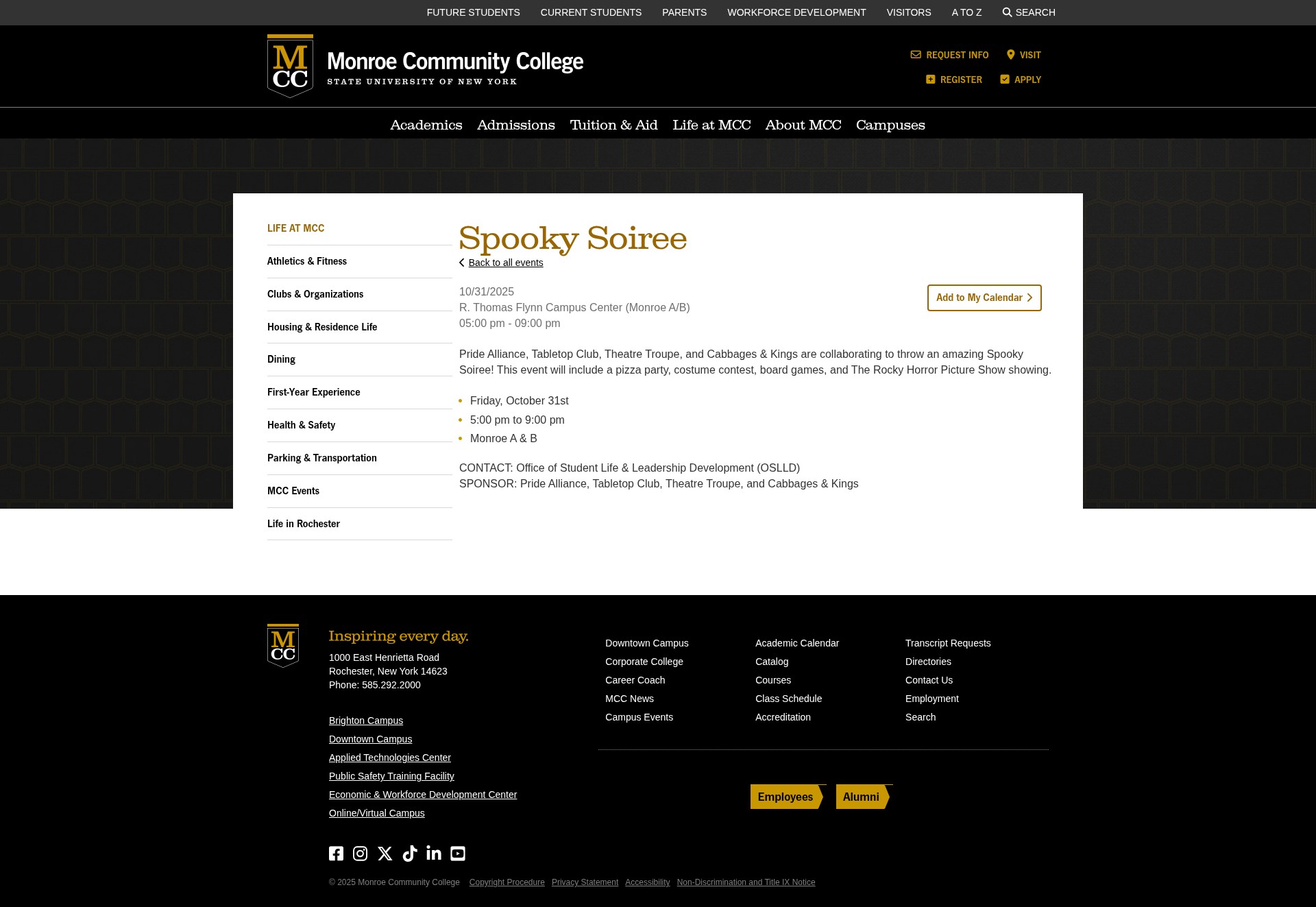 Screenshot of www.monroecc.edu