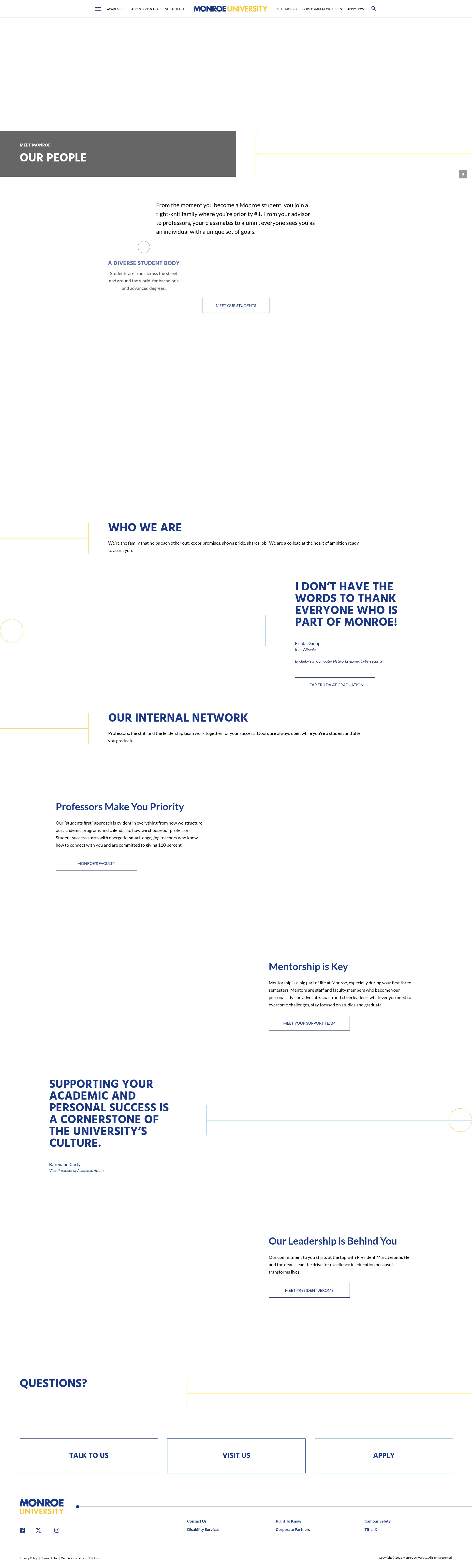 Screenshot of www.monroeu.edu