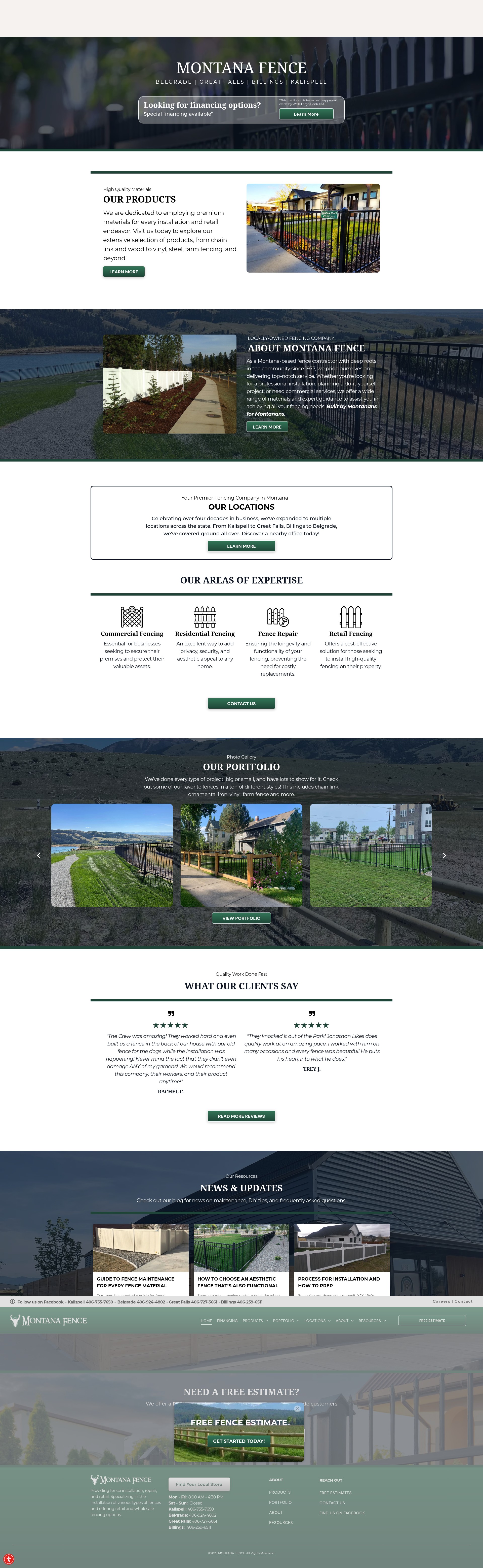 Screenshot of www.montanafence.com