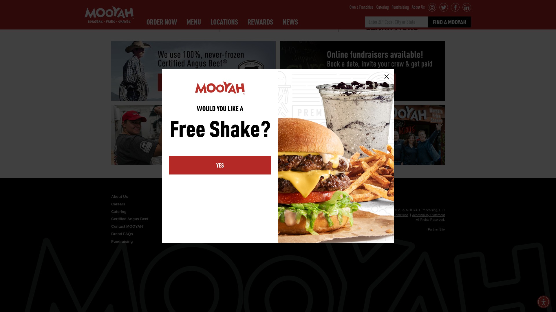 Screenshot of www.mooyah.com