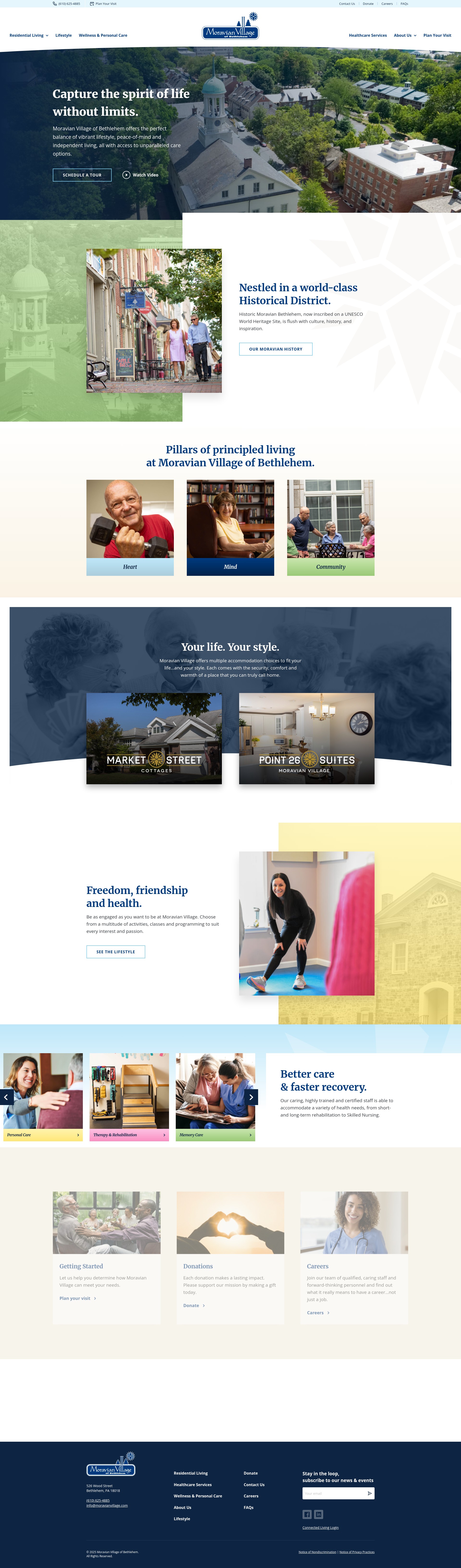 Screenshot of www.moravianvillage.com