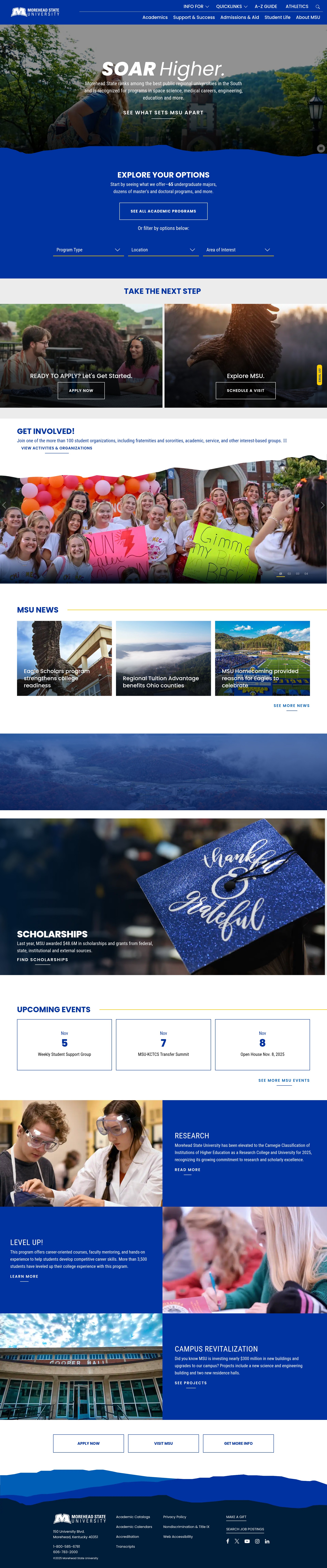 Screenshot of www.moreheadstate.edu