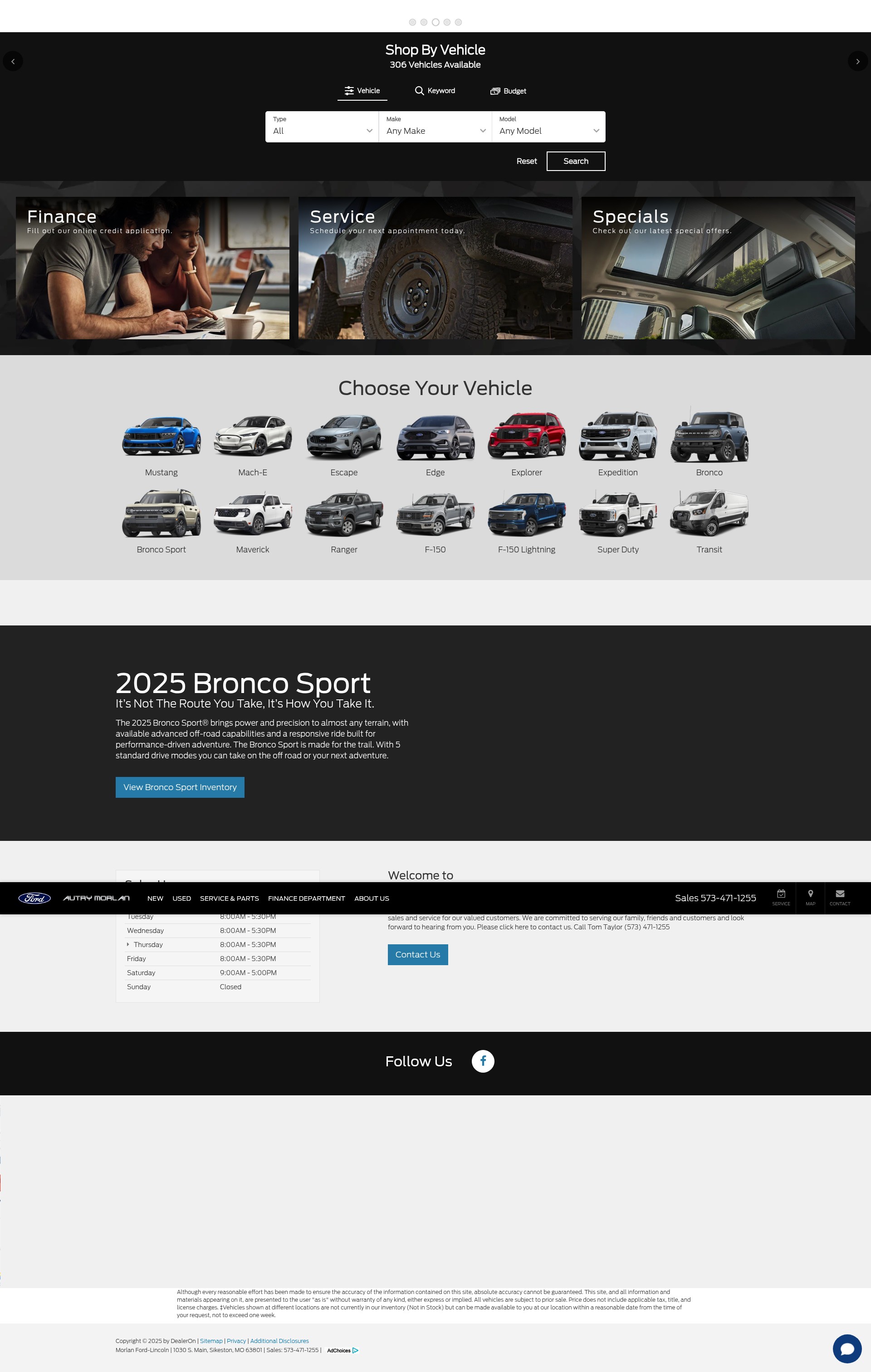 Screenshot of www.morlanfordlincoln.com