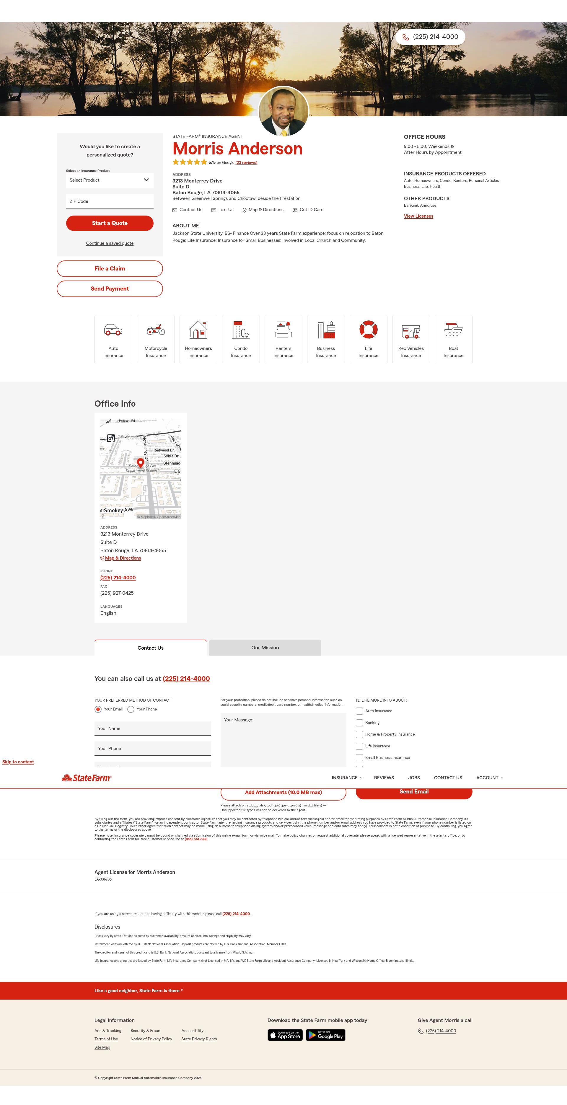 Screenshot of www.morrisandersoninsurance.net