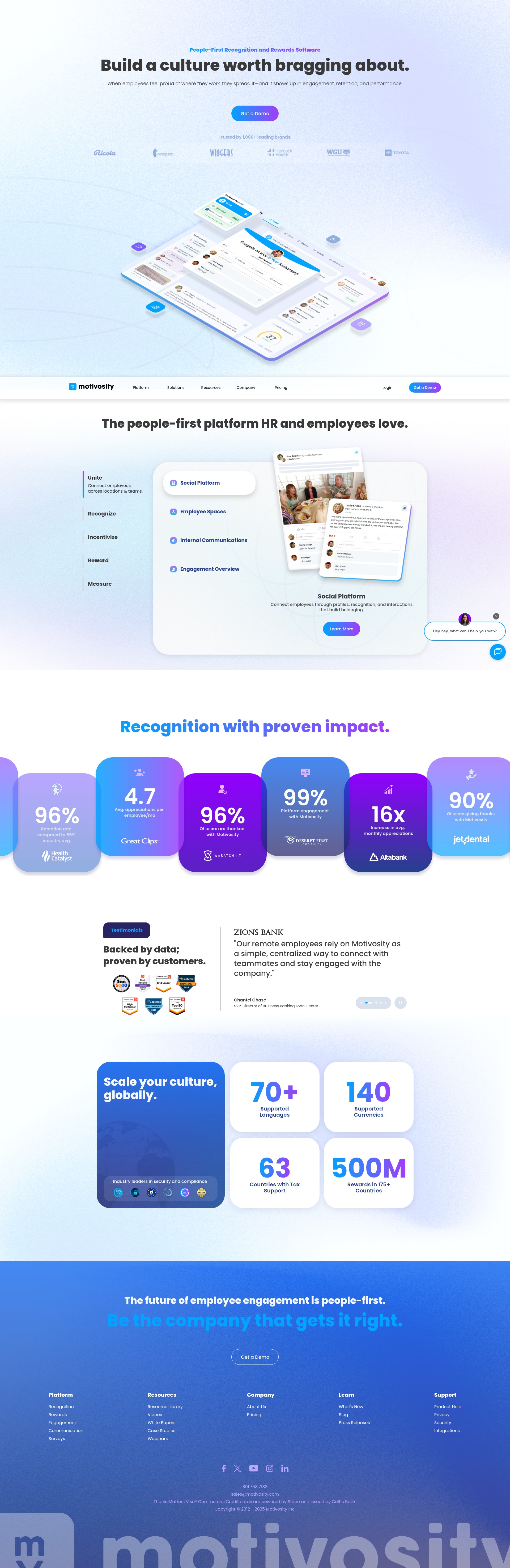 Screenshot of www.motivosity.com