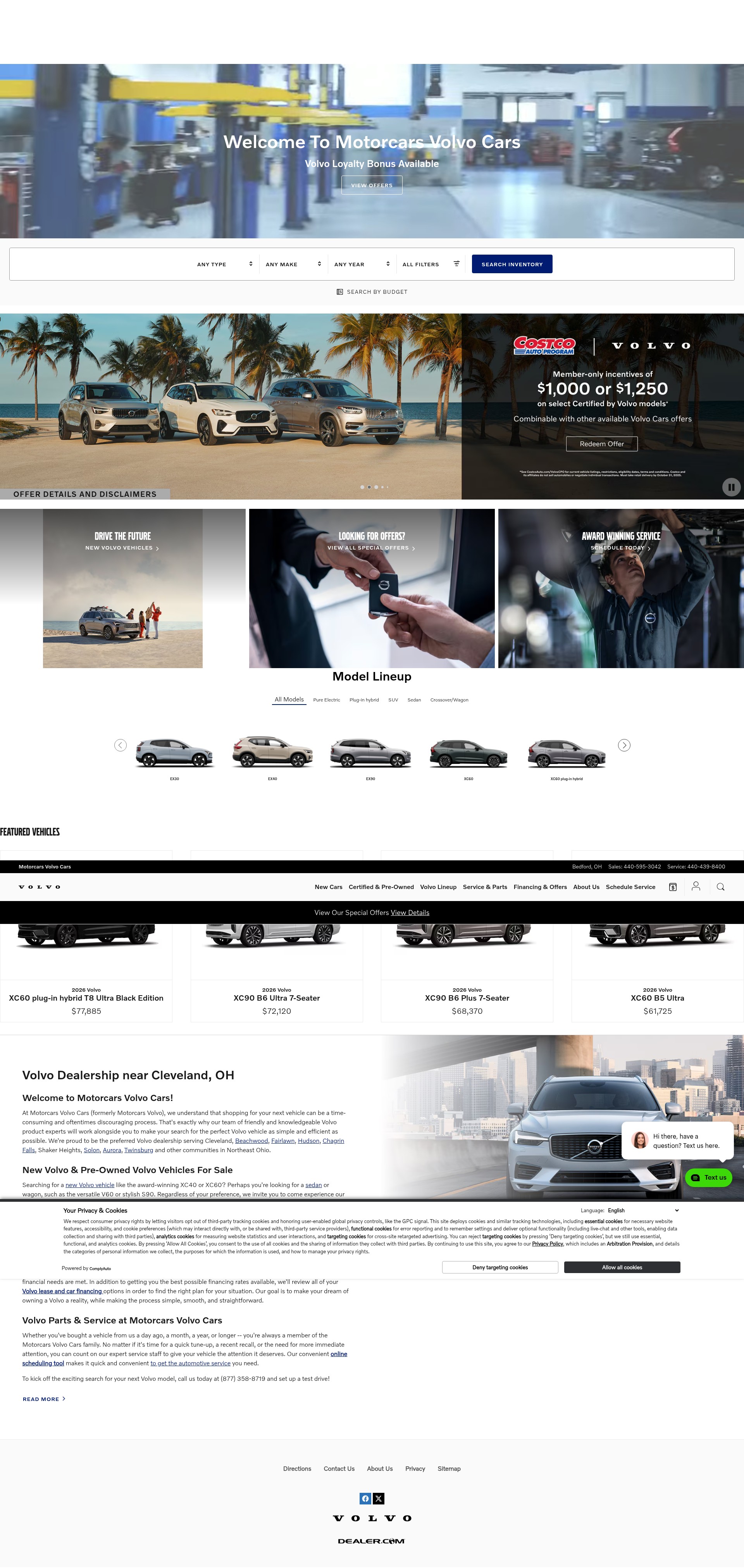 Screenshot of www.motorcarsvolvocars.com