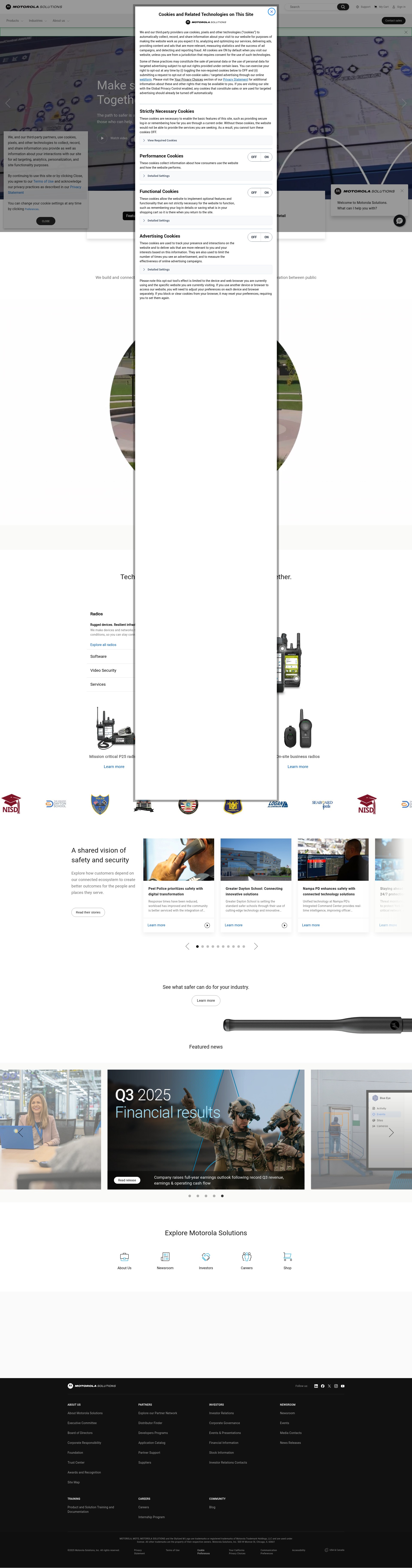 Screenshot of www.motorolasolutions.com
