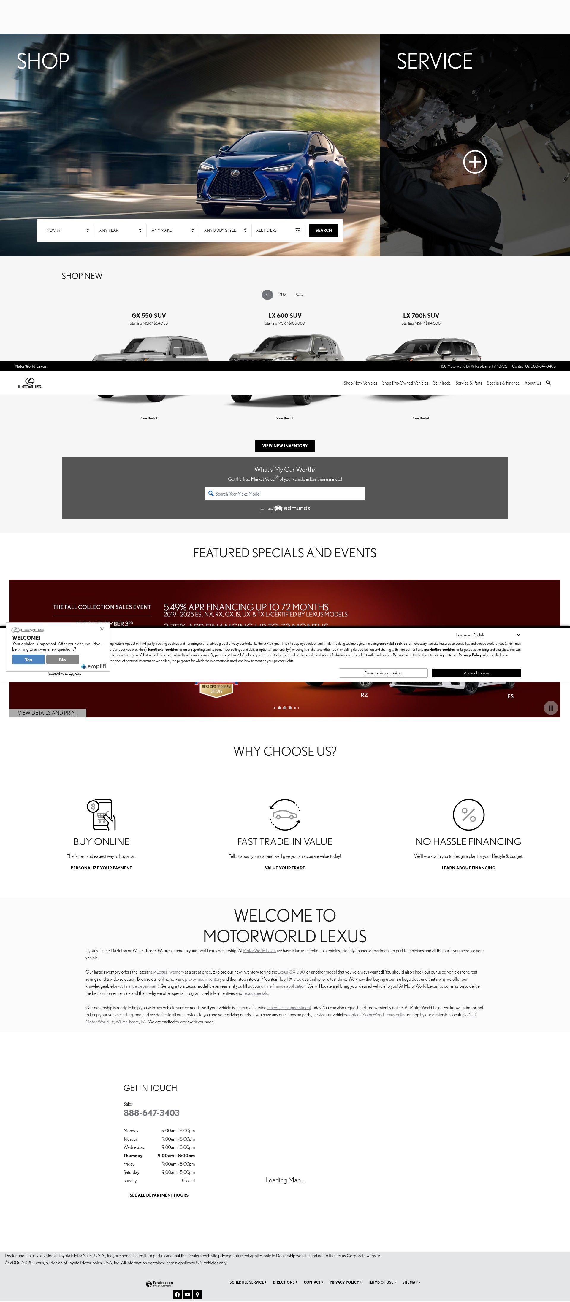 Screenshot of www.motorworldlexus.com