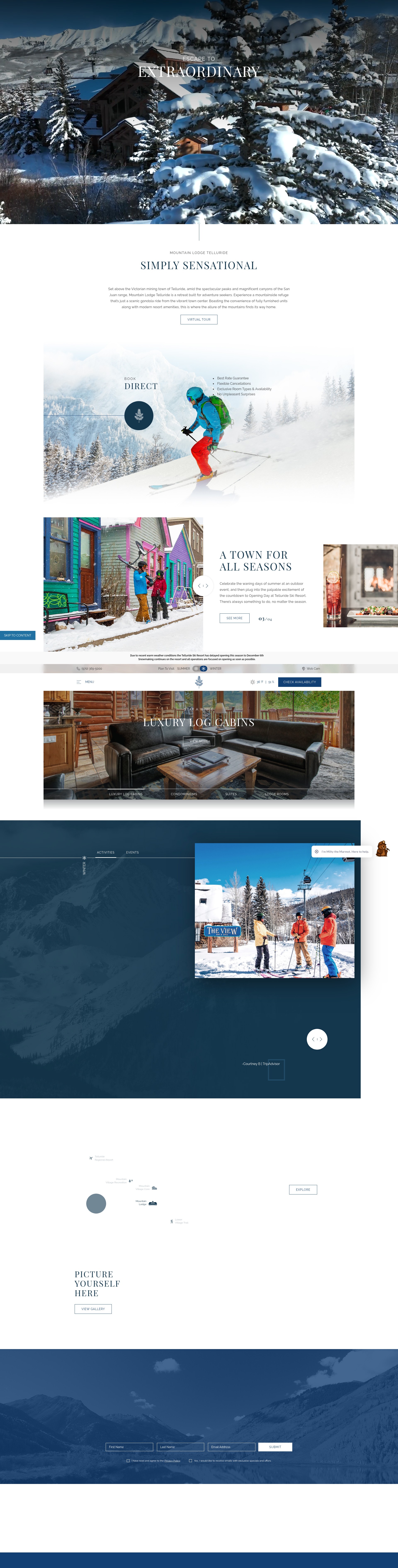 Screenshot of www.mountainlodgetelluride.com