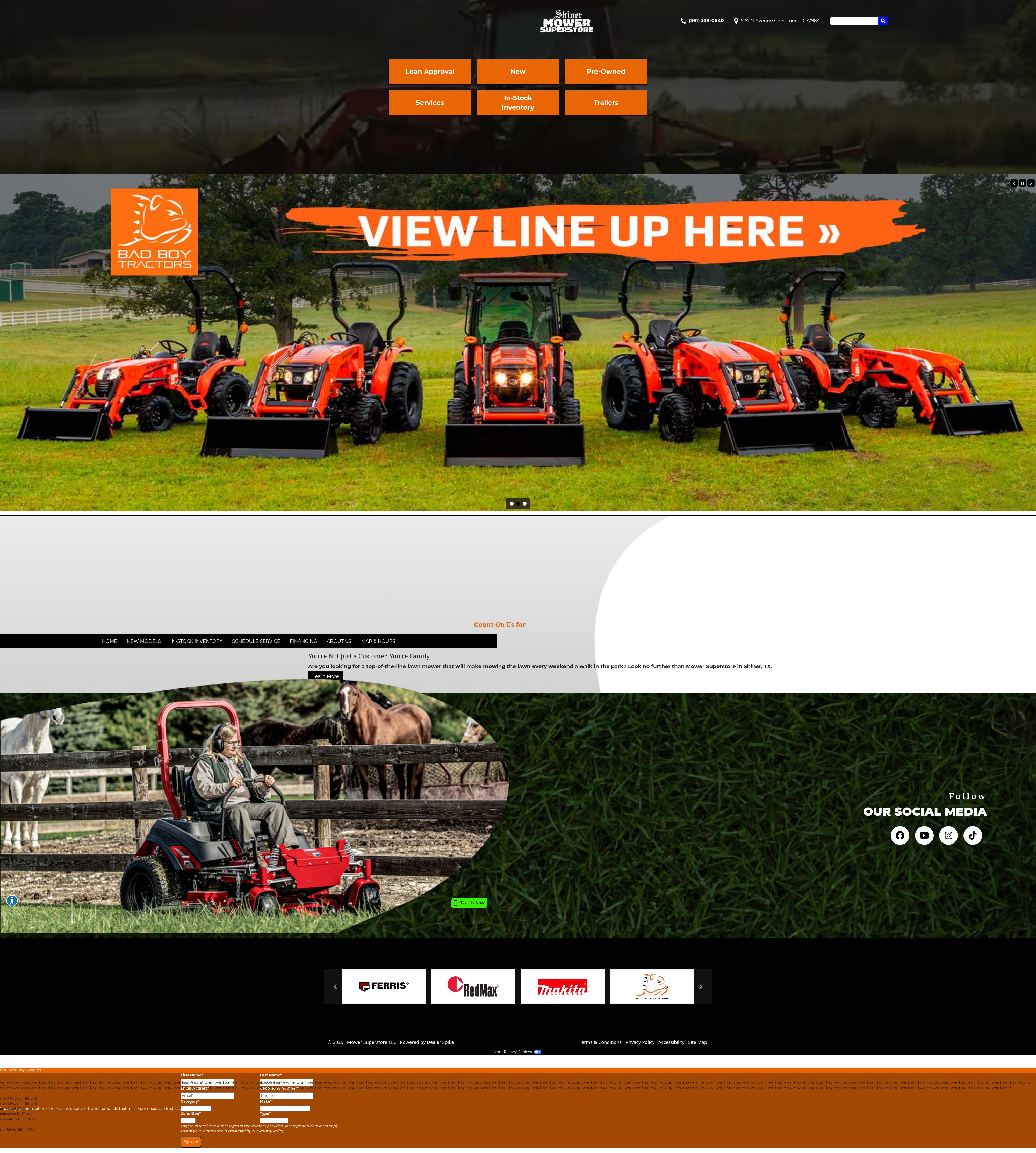 Screenshot of www.mowersuperstore.com