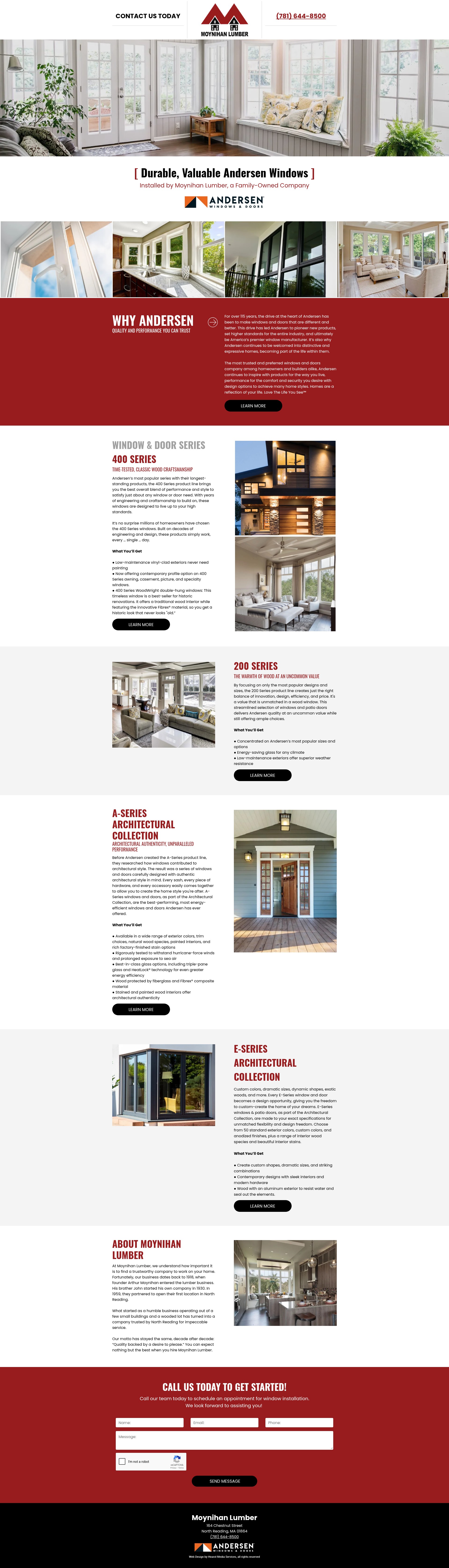 Screenshot of www.moynihanlumber-andersen.com