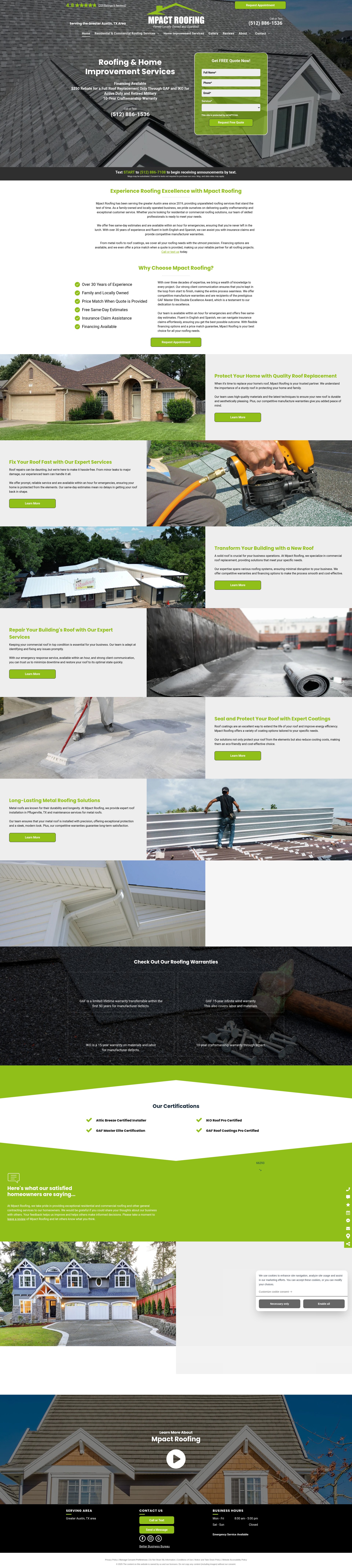 Screenshot of www.mpactroofing.com