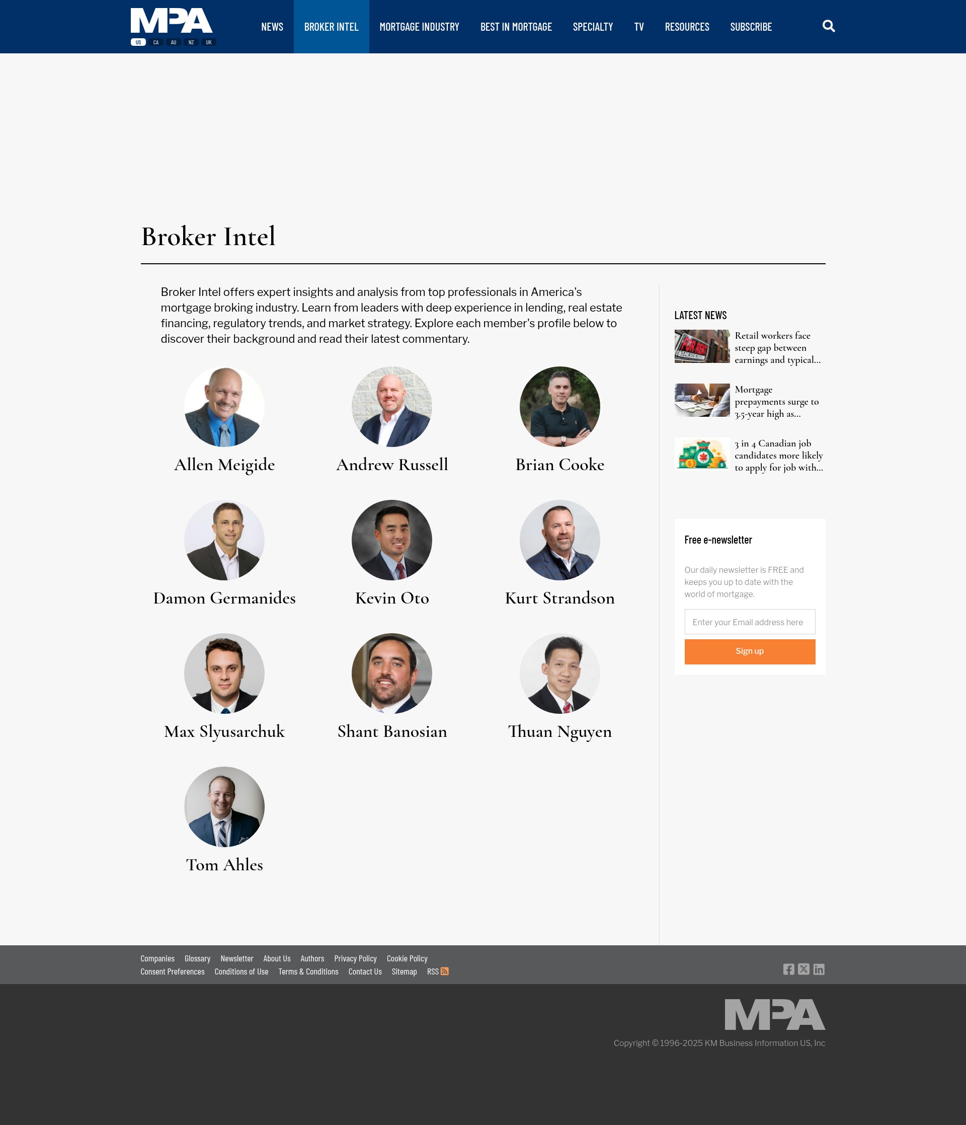 Screenshot of www.mpamag.com