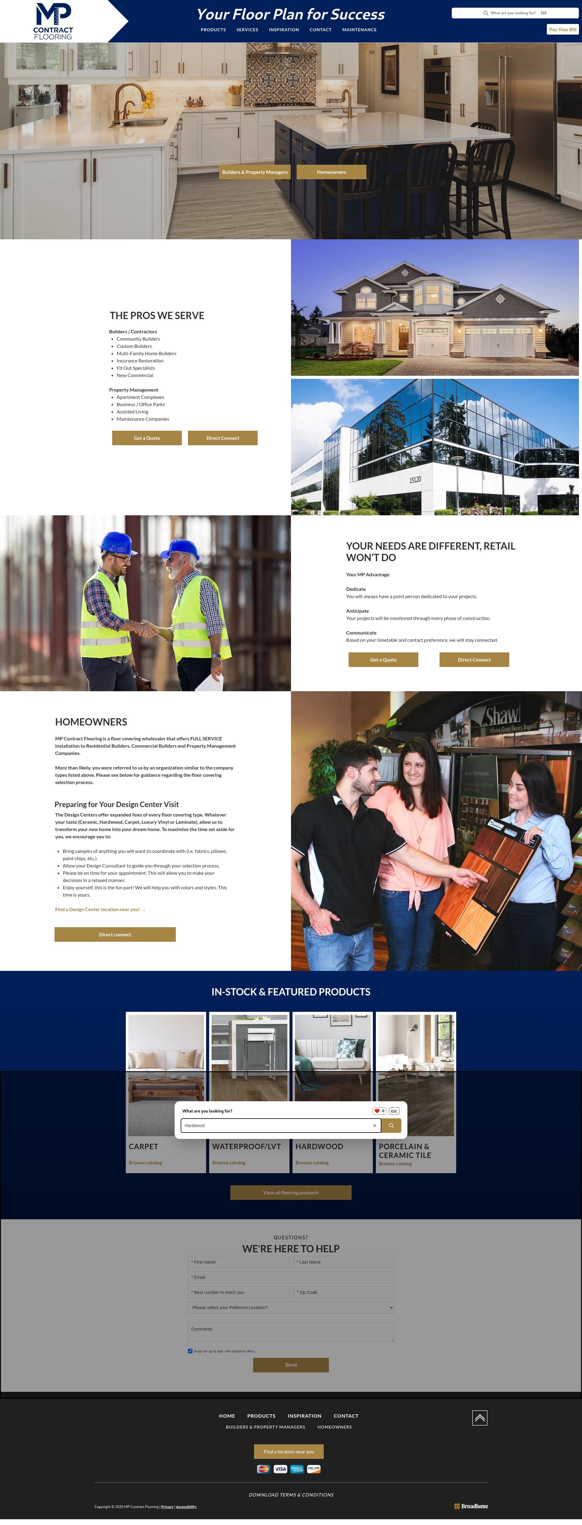 Screenshot of www.mpcontractflooring.com