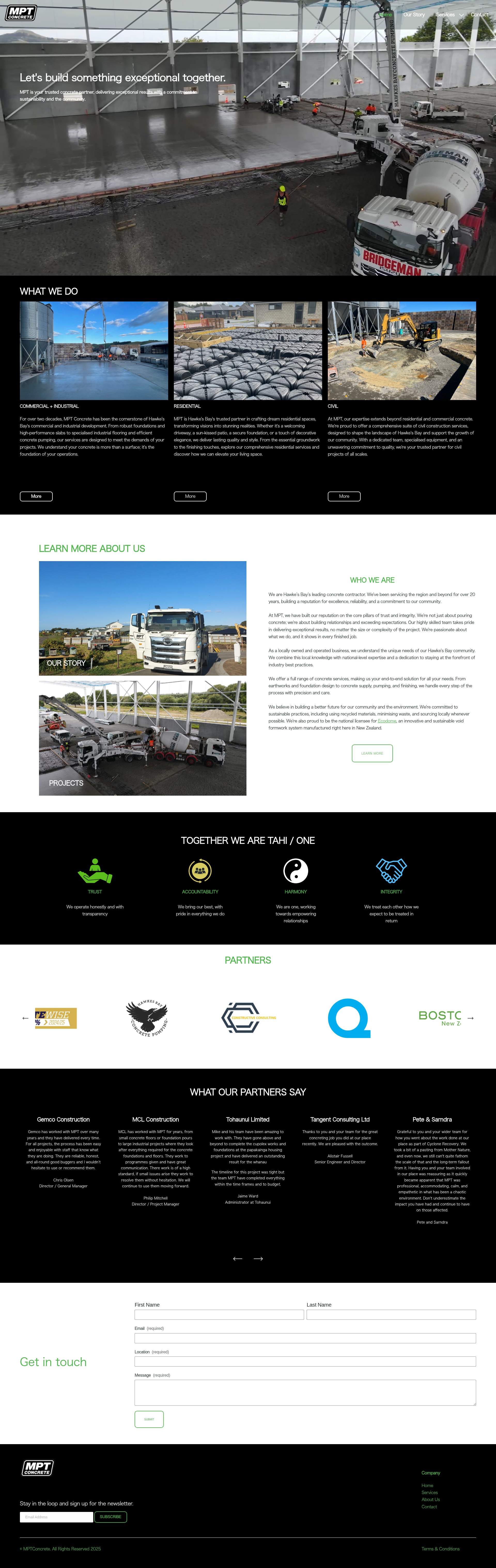 Screenshot of www.mptconcrete.co.nz