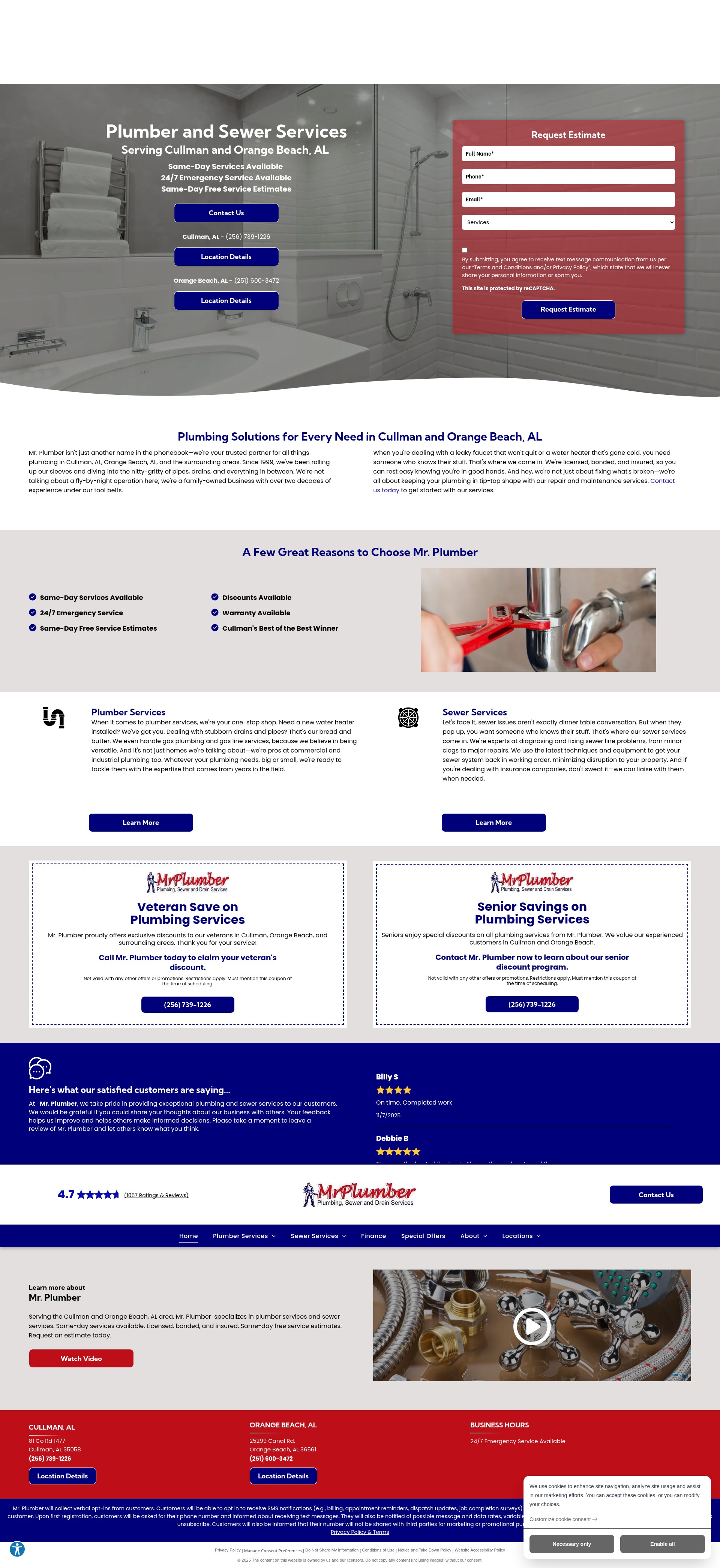 Screenshot of www.mrplumbercullman.com